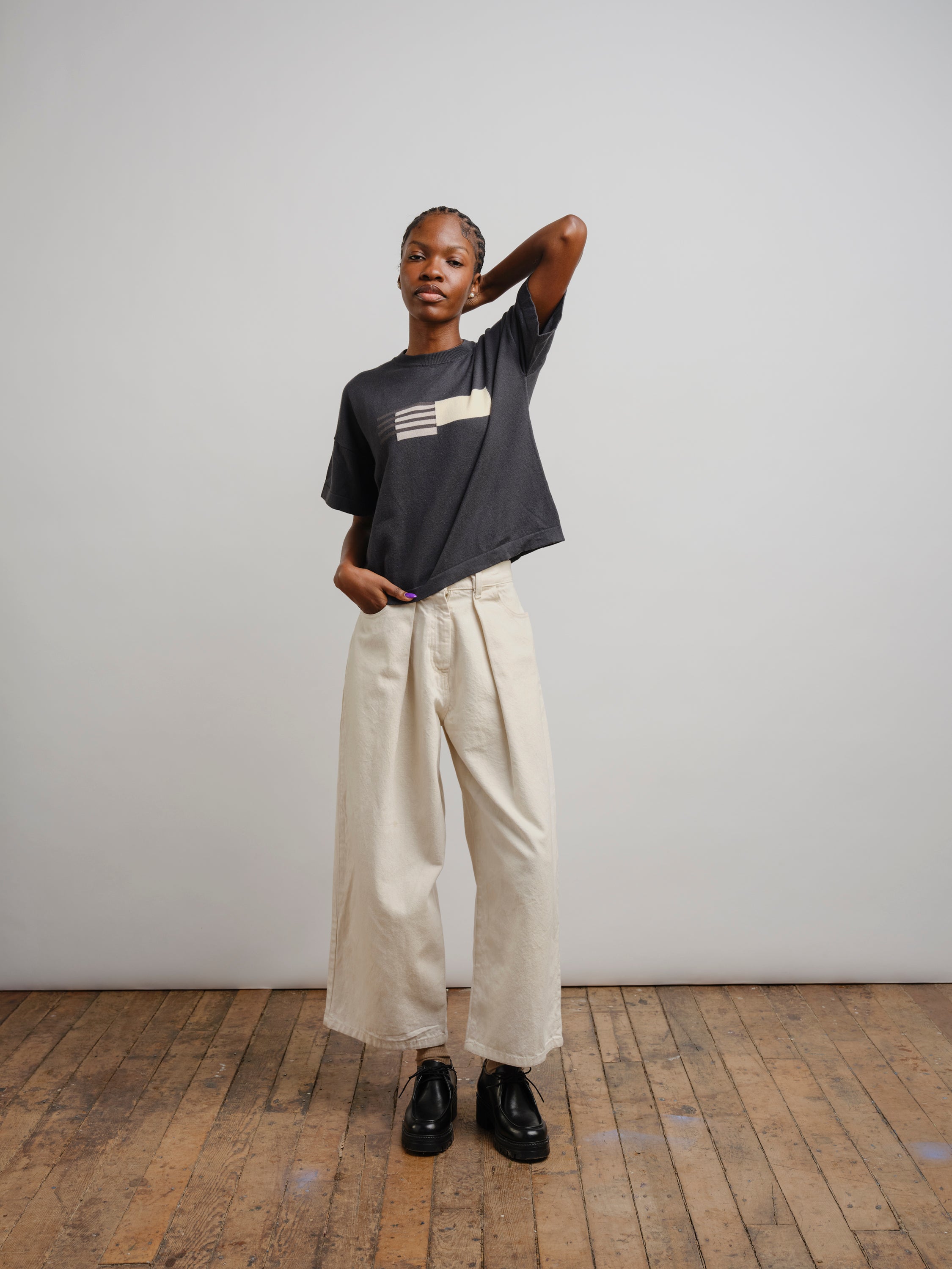 Alma Knit Tee - Ink