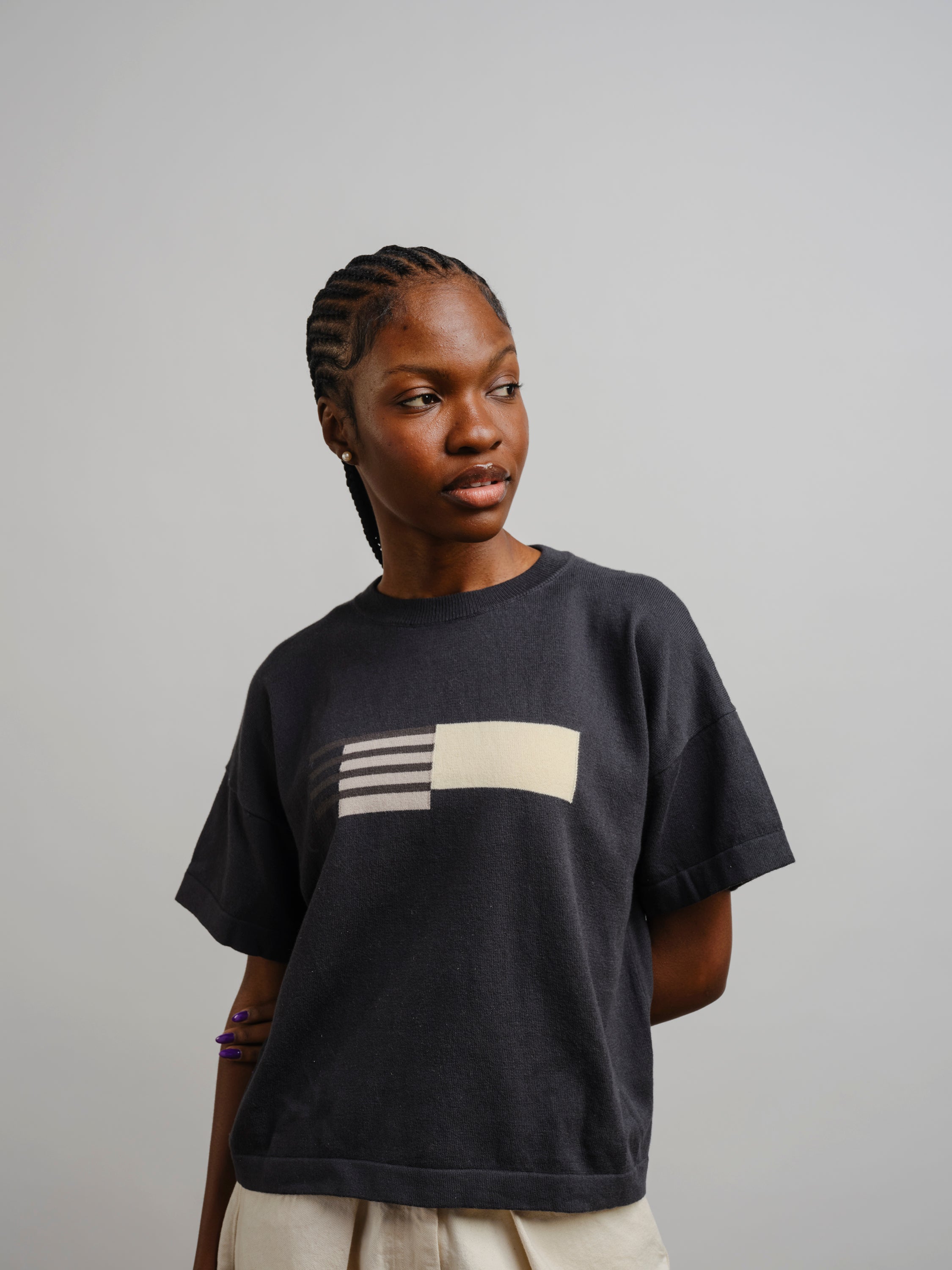 Alma Sweater Tee - Ink