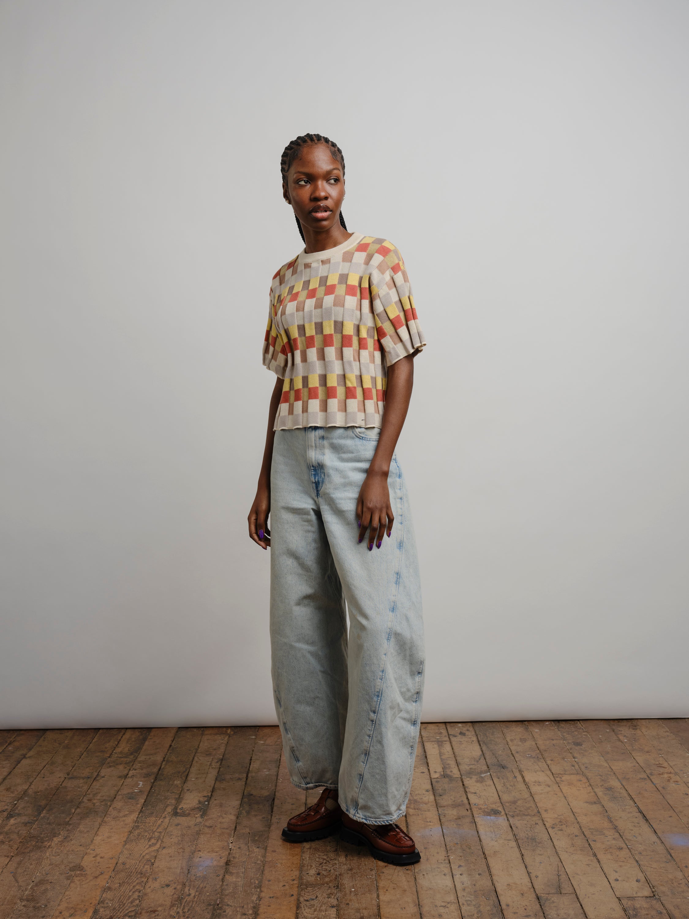 Anni Grid Plaited Tee - Elemental