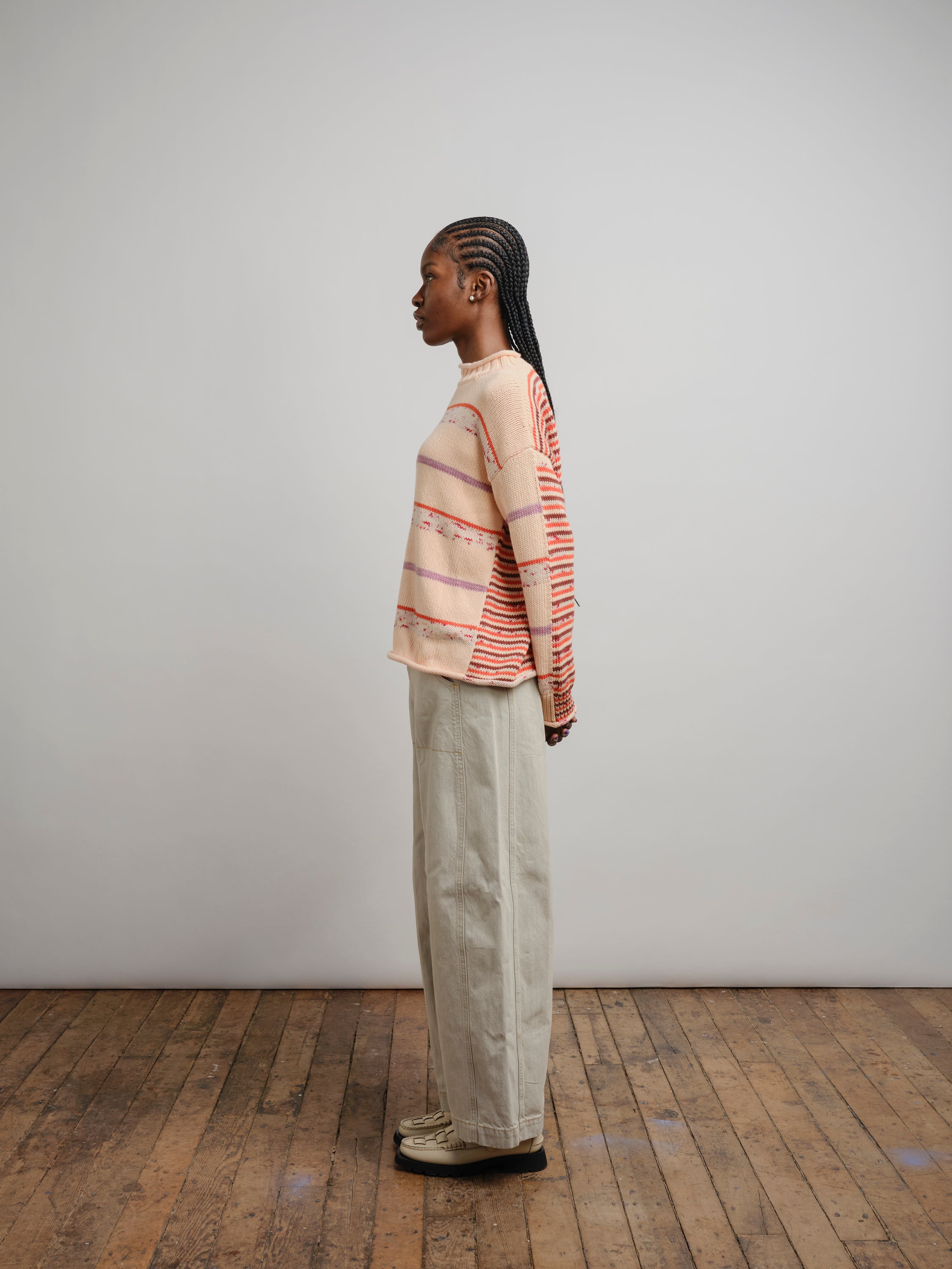 Lucia Double Stripe Sweater - Melon