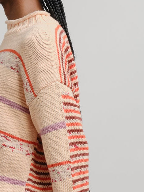 Lucia Double Stripe Sweater - Melon