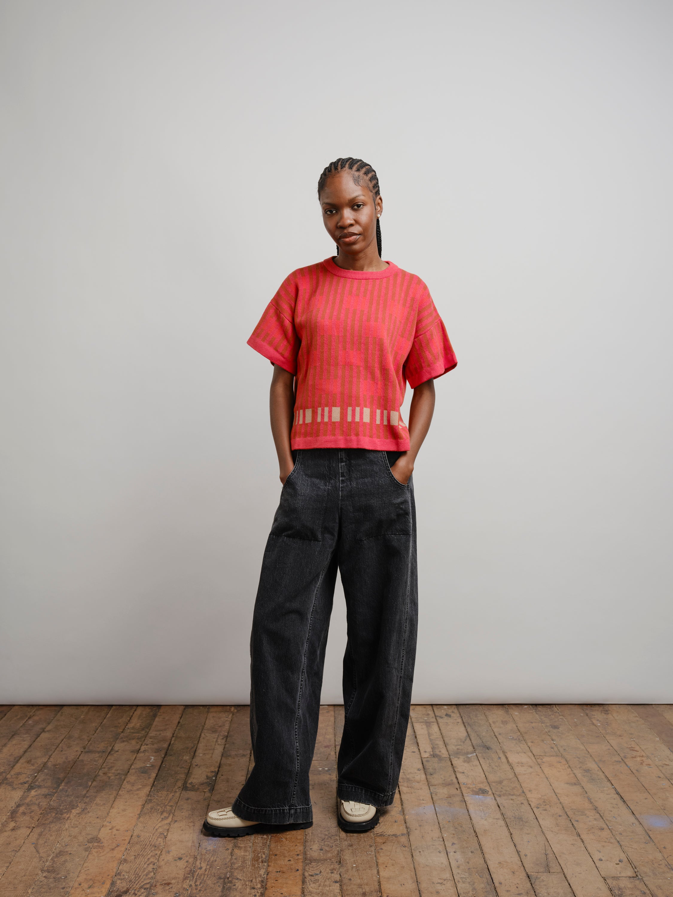 Bauhaus Short Sleeve Sweater Tee - Aurora