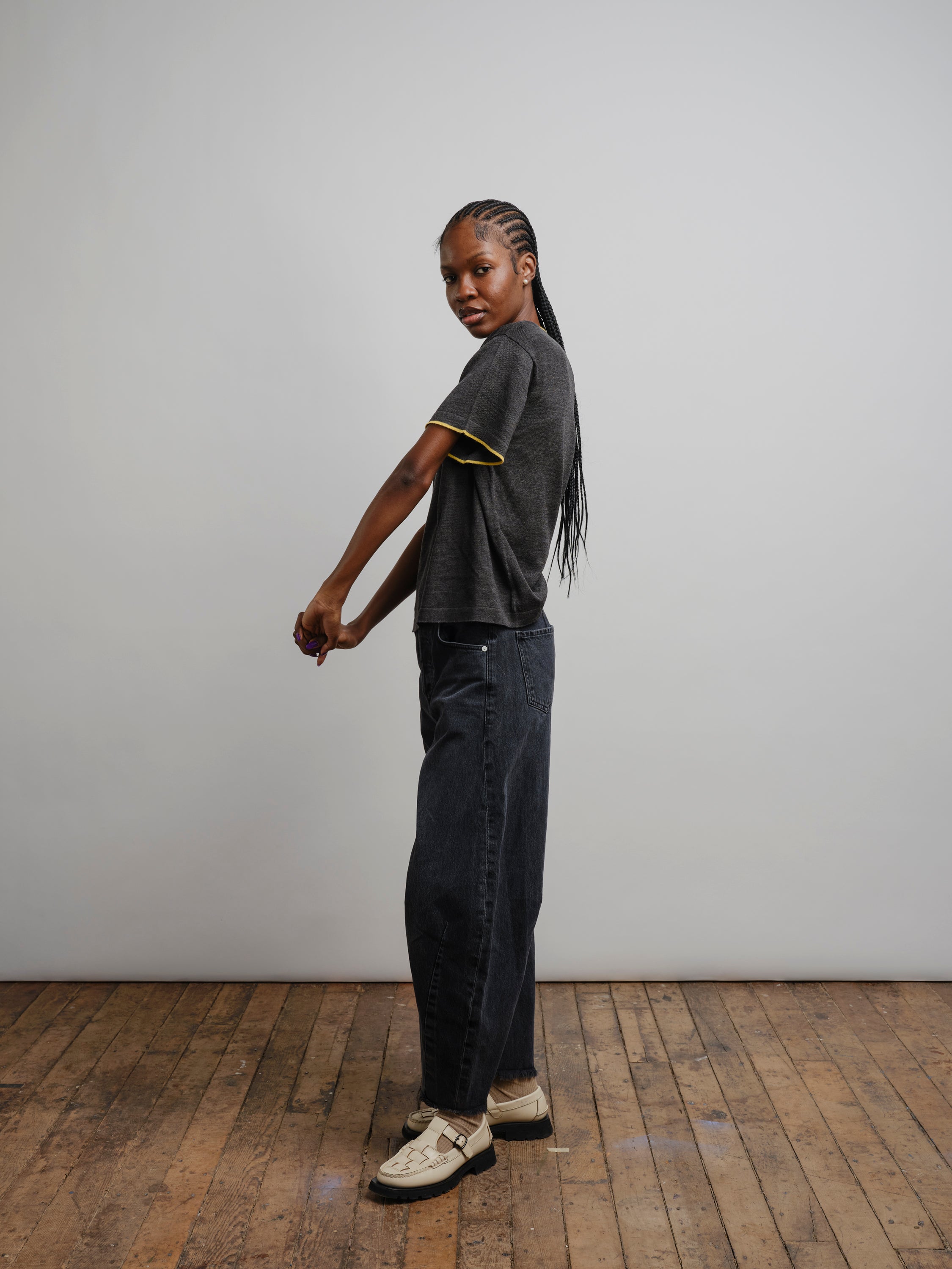 Classic Merino Oversized Tee - Carbon