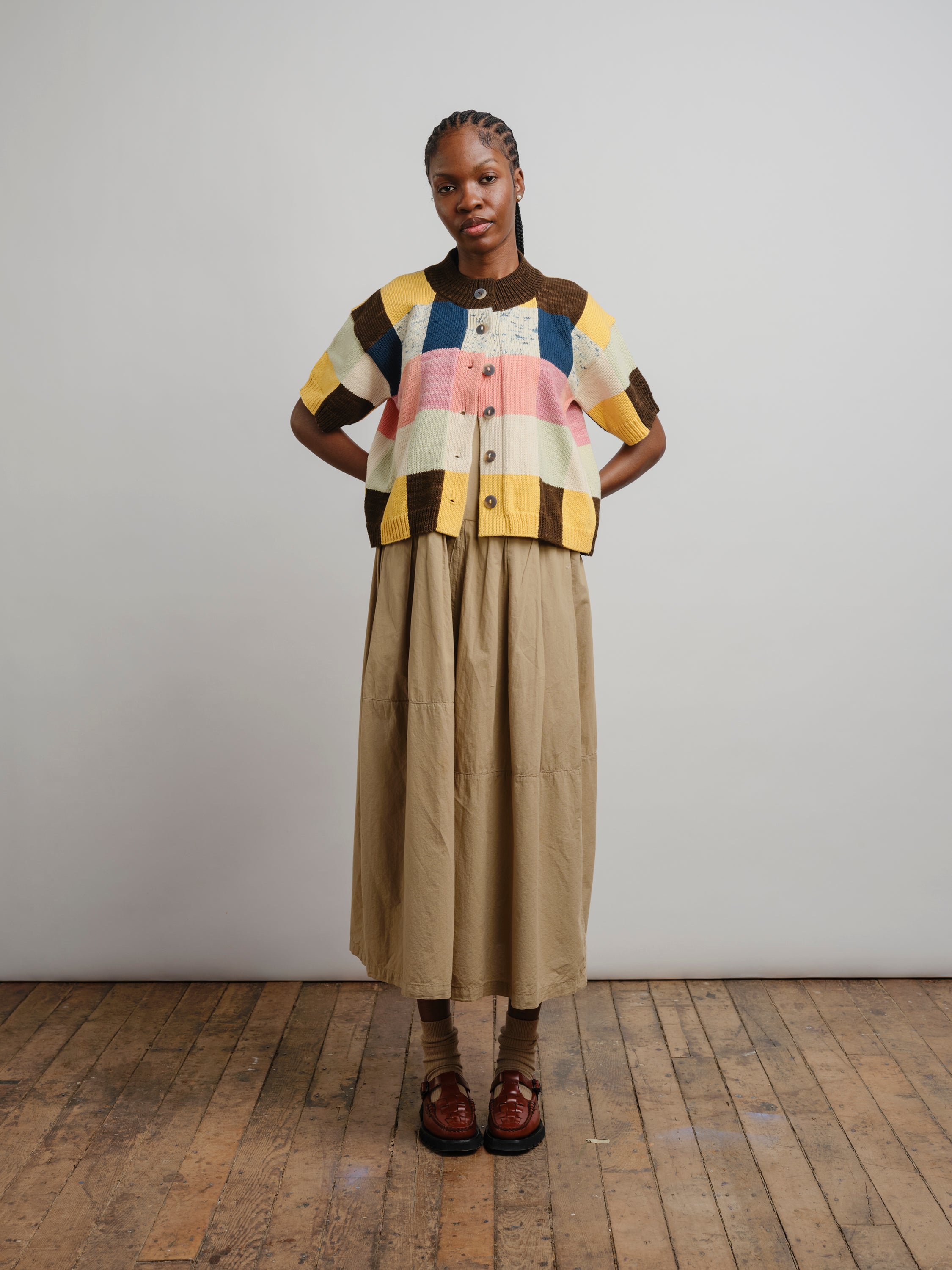 Lou Cotton Colorblock Cardigan - Palette