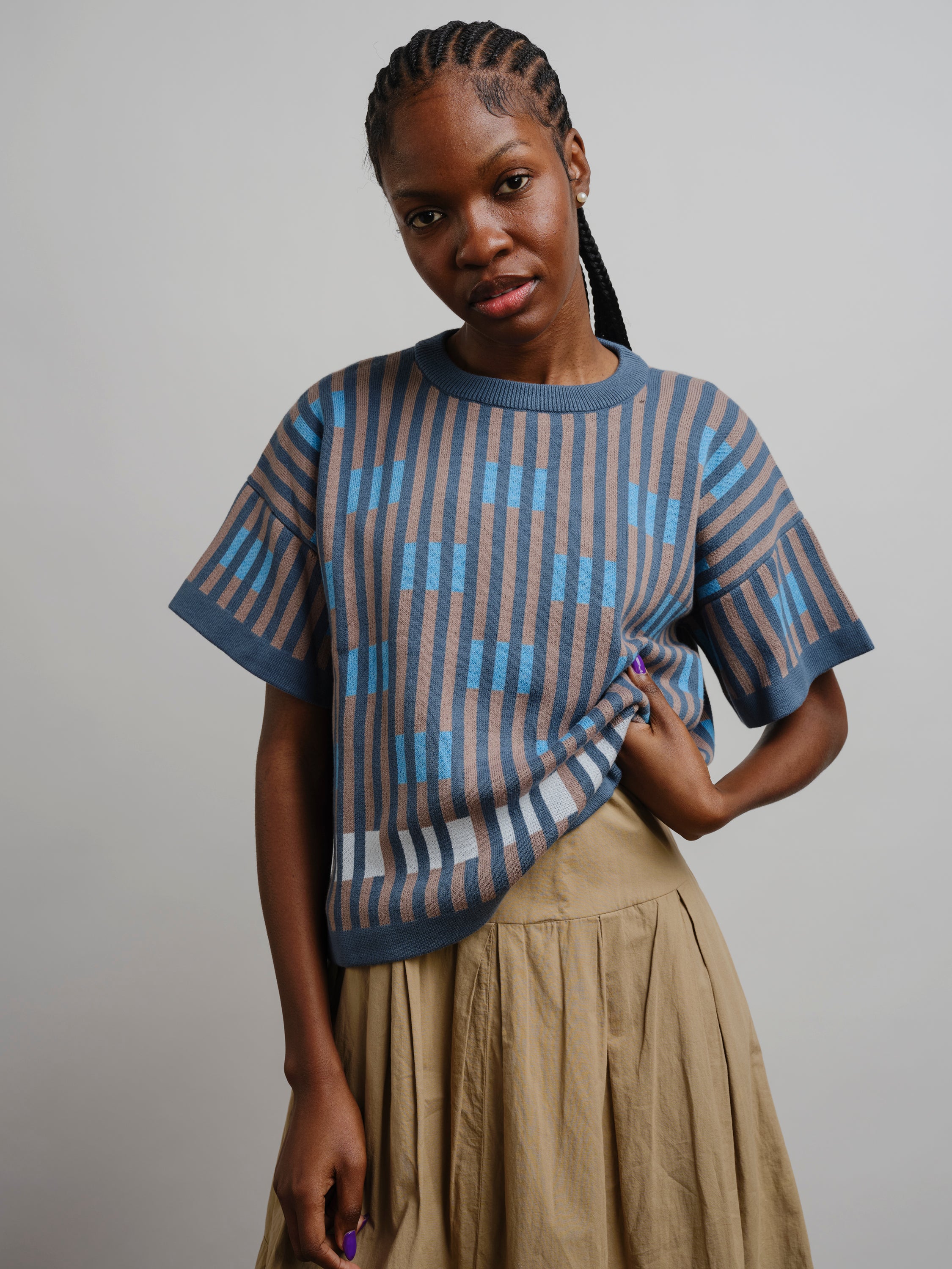 Bauhaus Short Sleeve Sweater Tee - Graphite