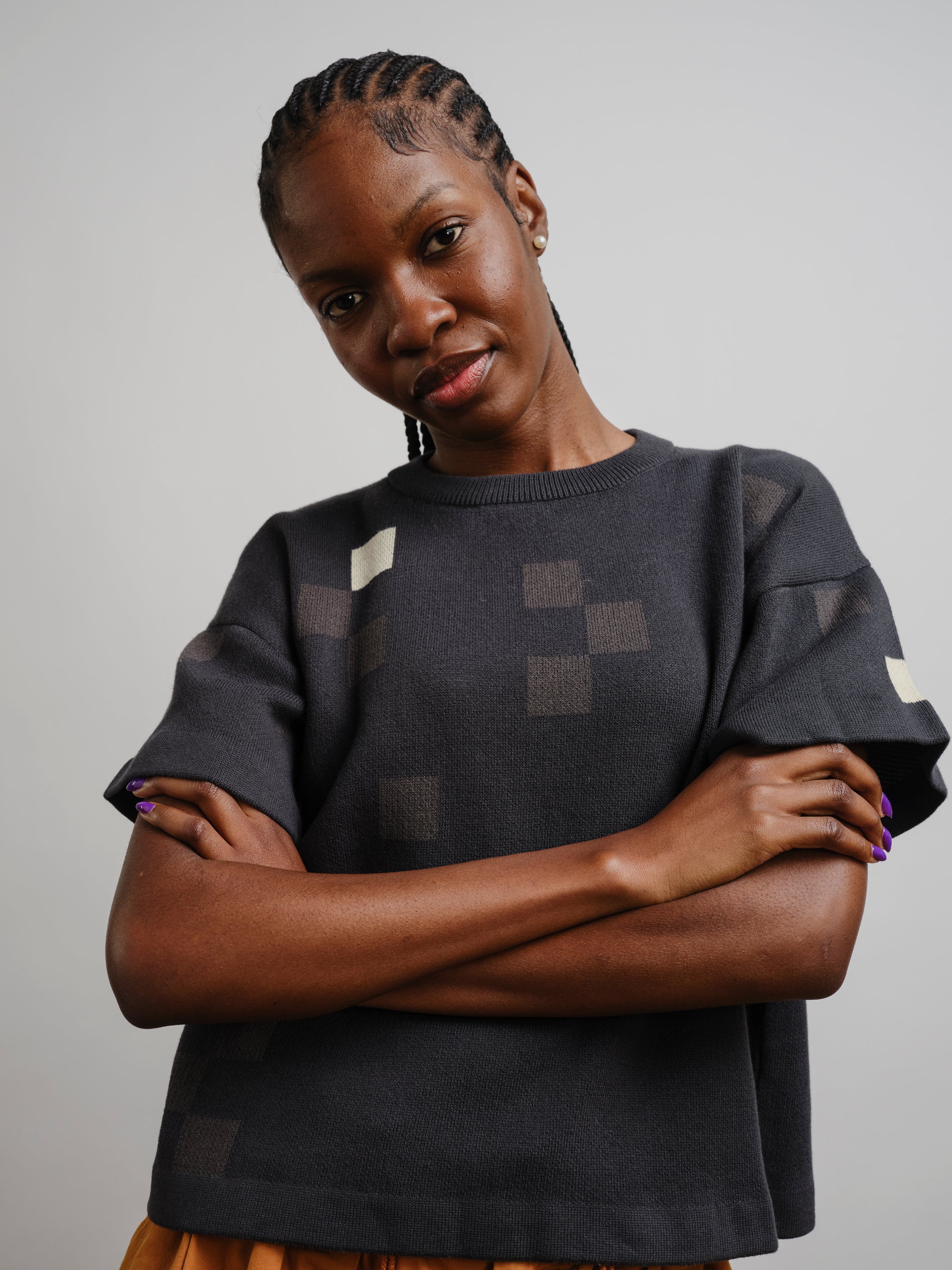 Albers Short Sleeve Sweater Tee - Obsidian