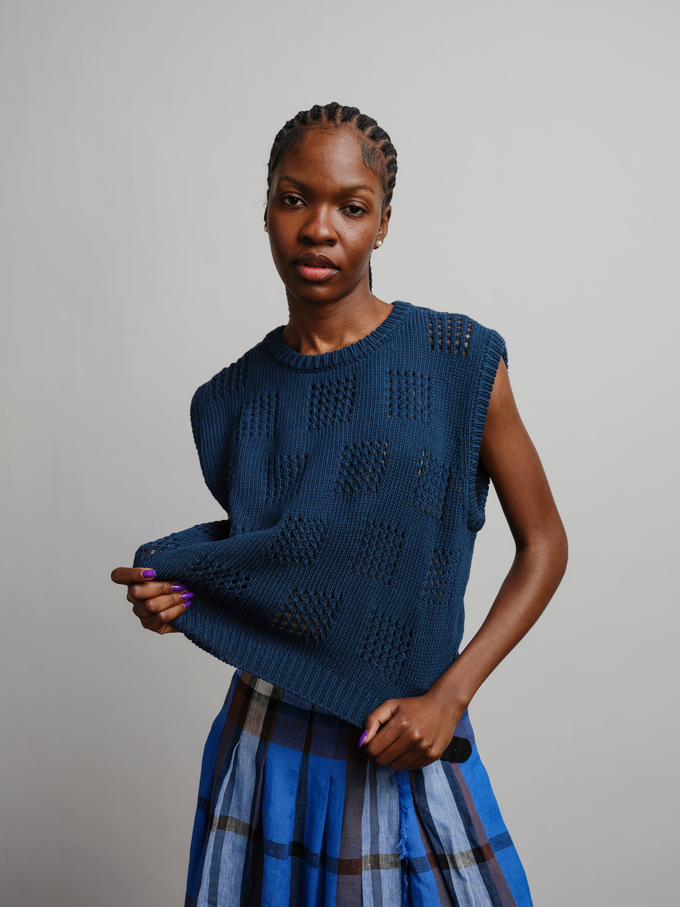 Katt Eyelet Vest - Viridian