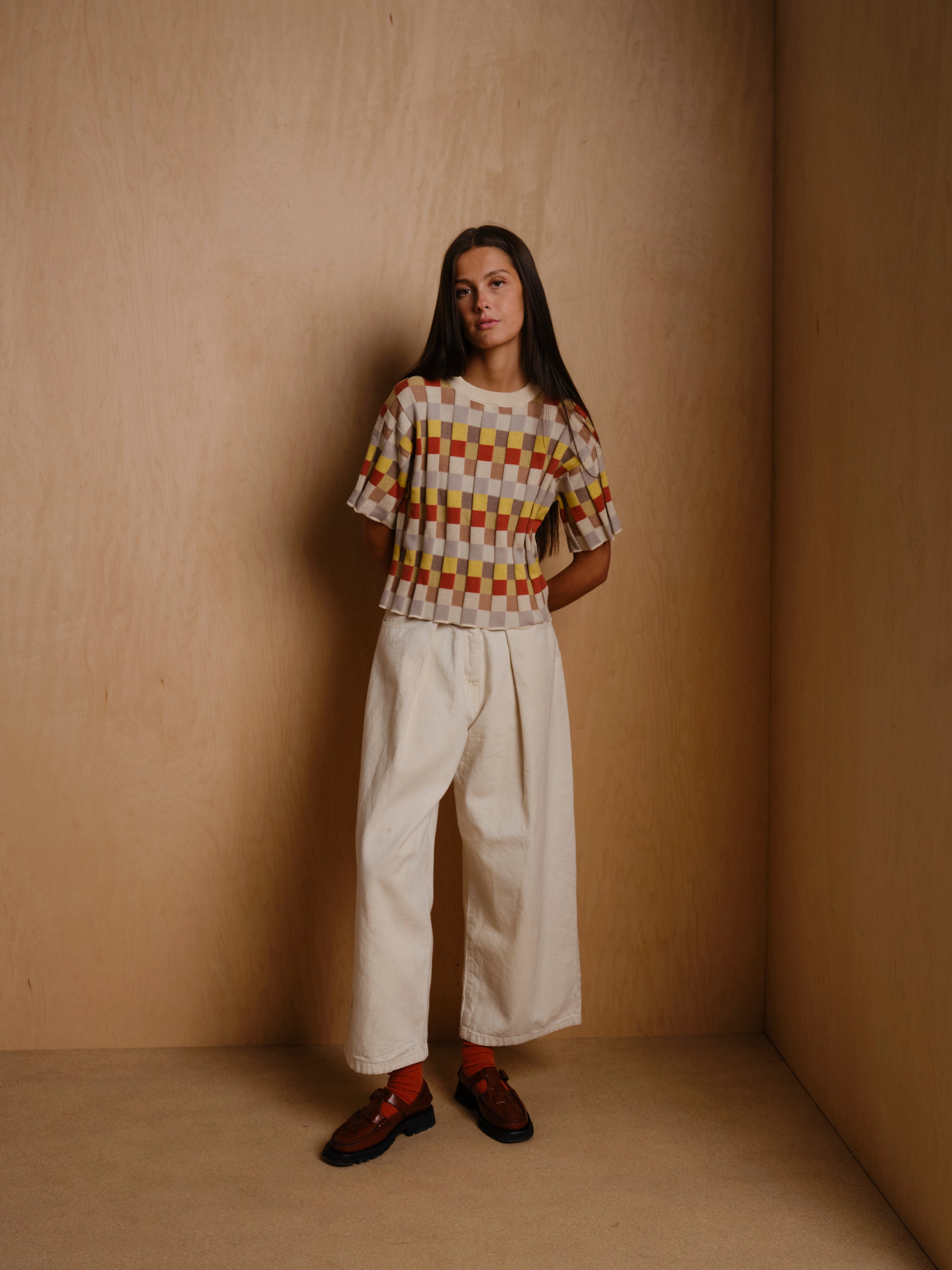 Anni Grid Plaited Tee - Elemental