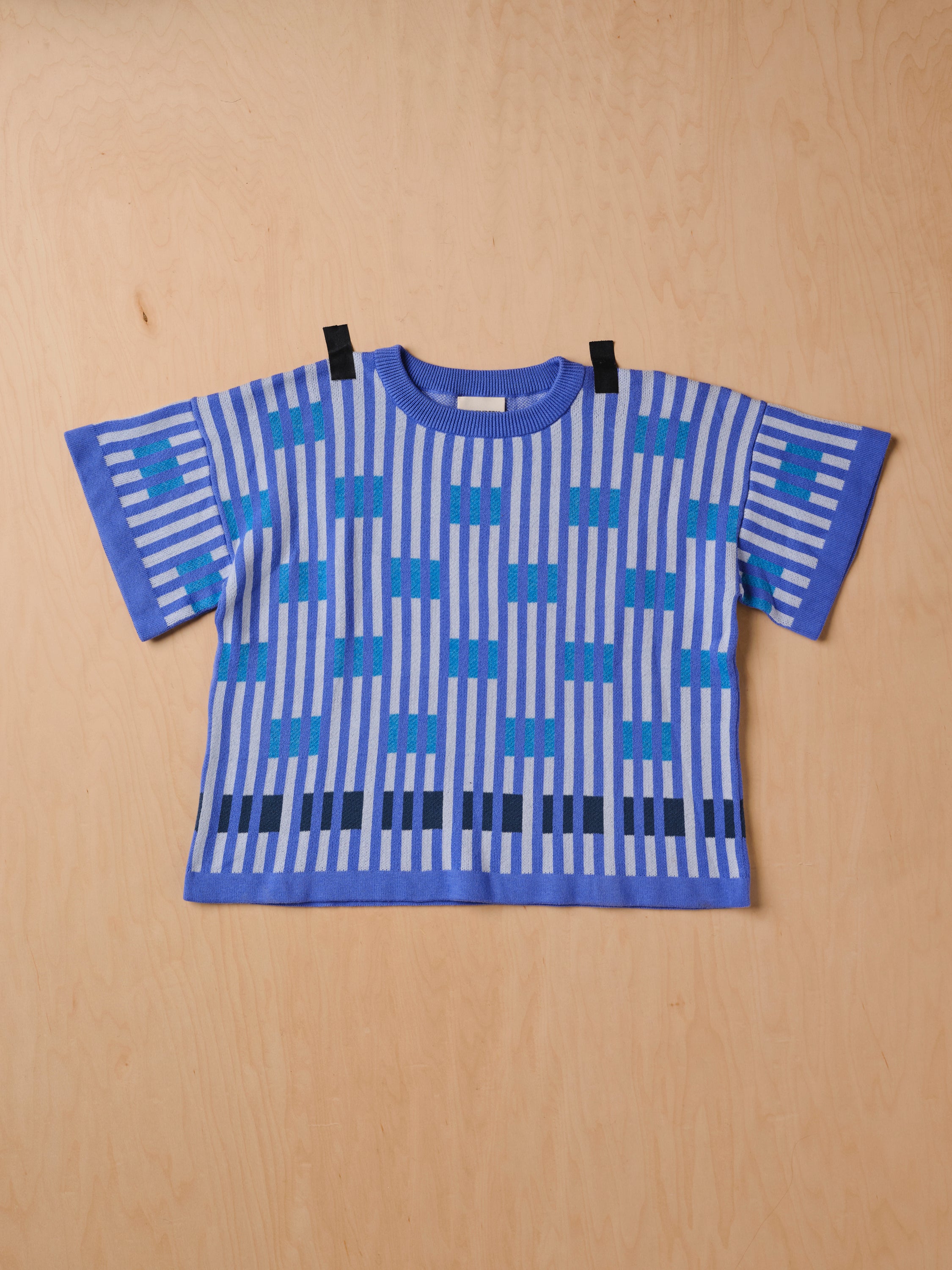 Bauhaus Short Sleeve Sweater Tee - Azure