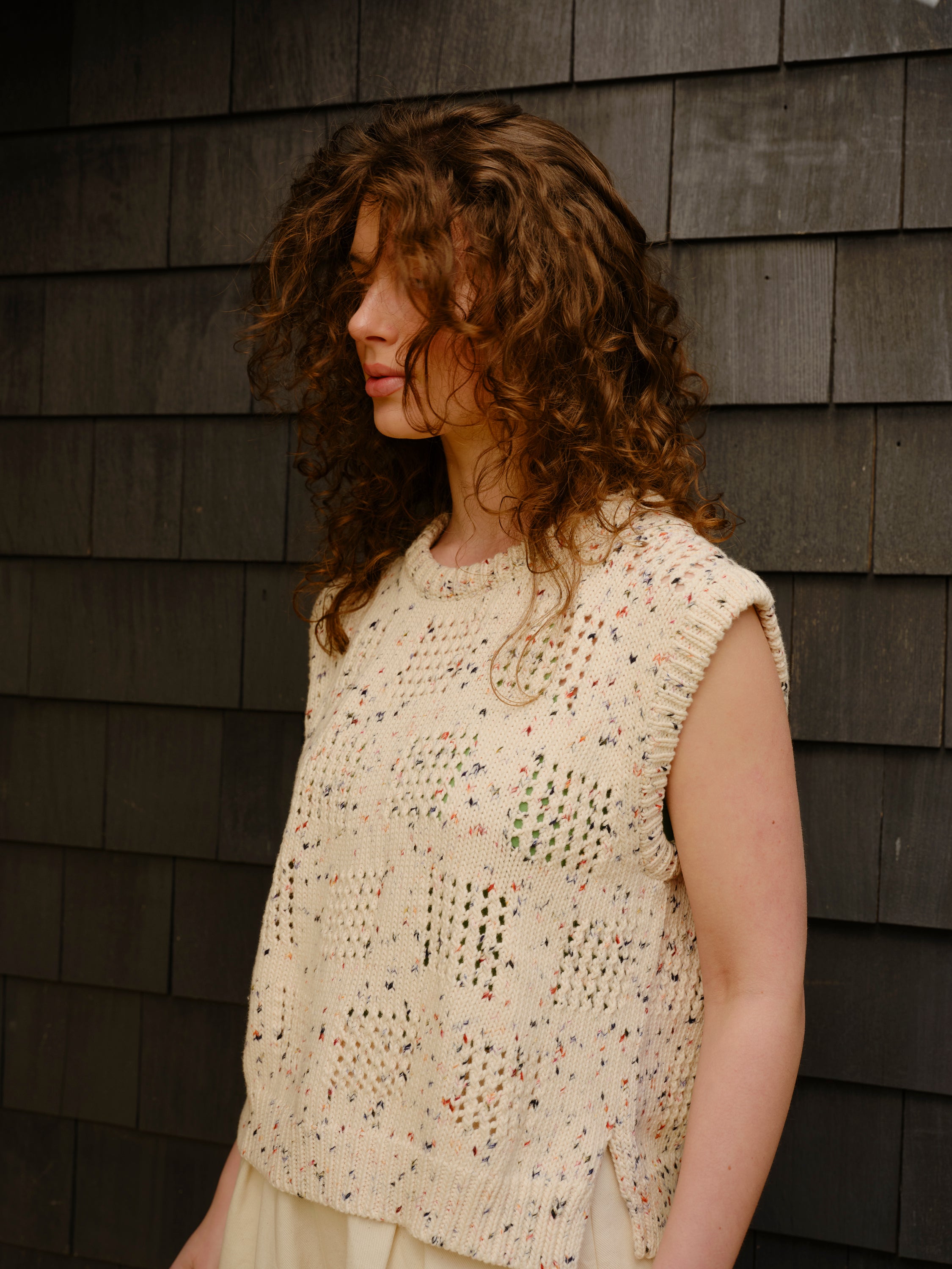 Katt Eyelet Vest - Kaleidoscope
