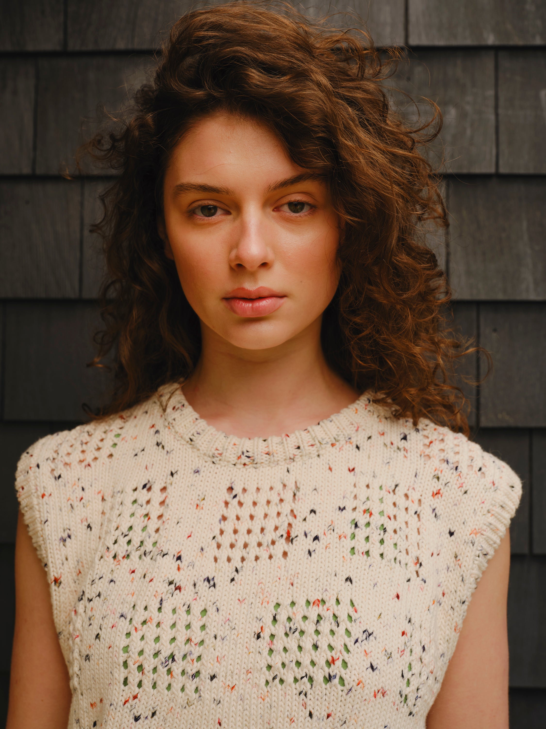 Katt Eyelet Vest - Kaleidoscope