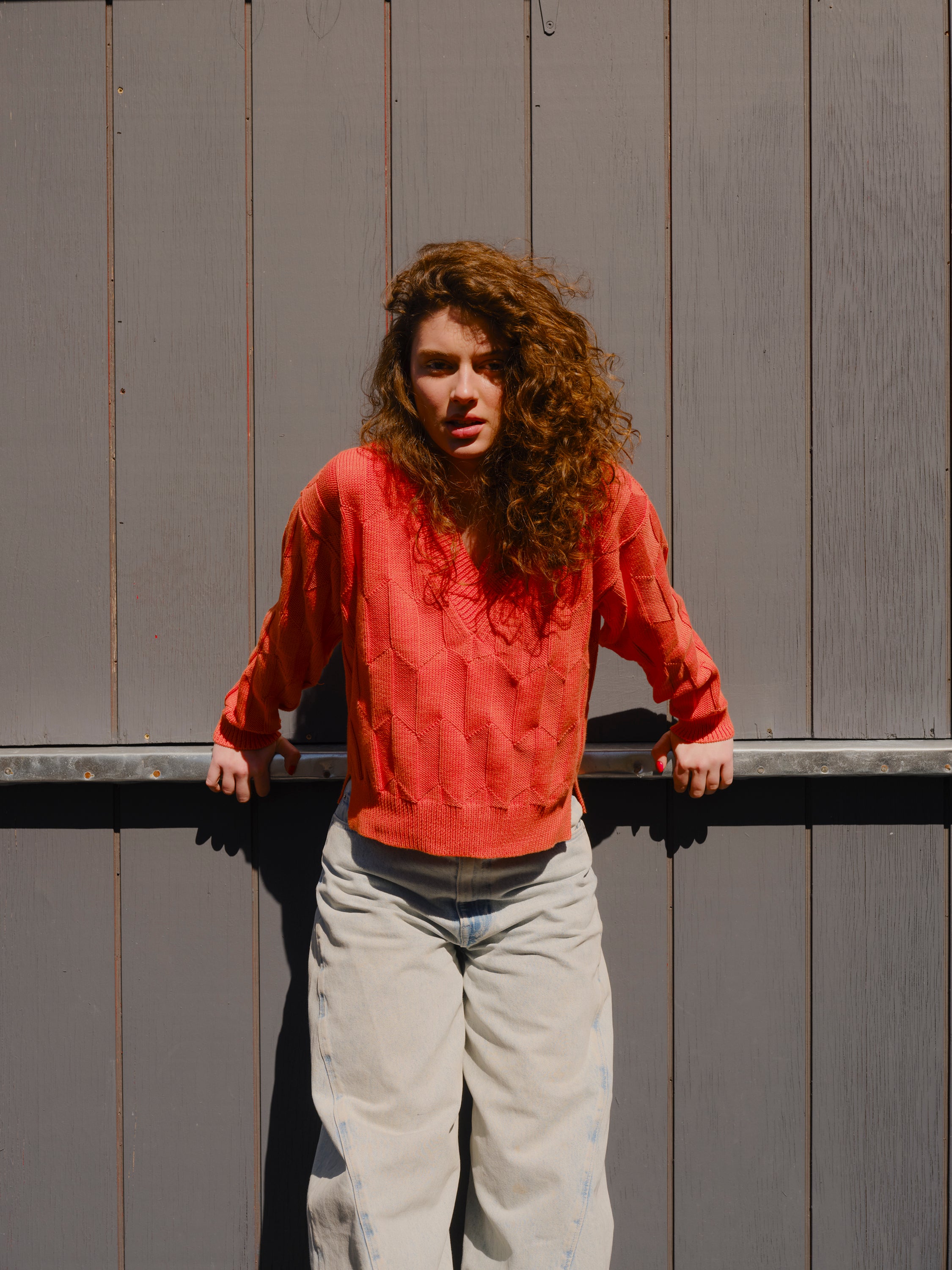 Lilly Chevron V-Neck Sweater - Sundrift