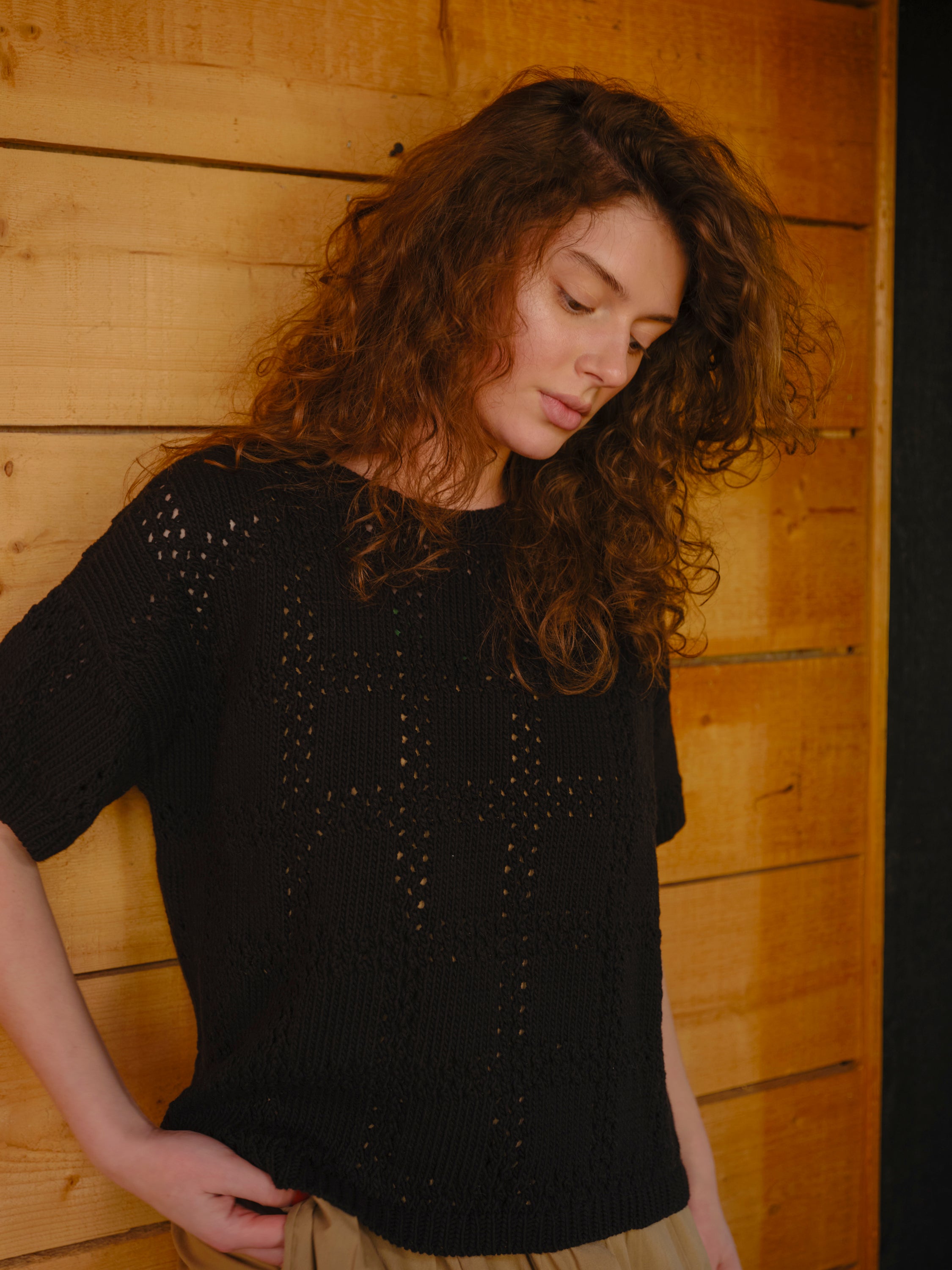Florence Grid Tee - Jet
