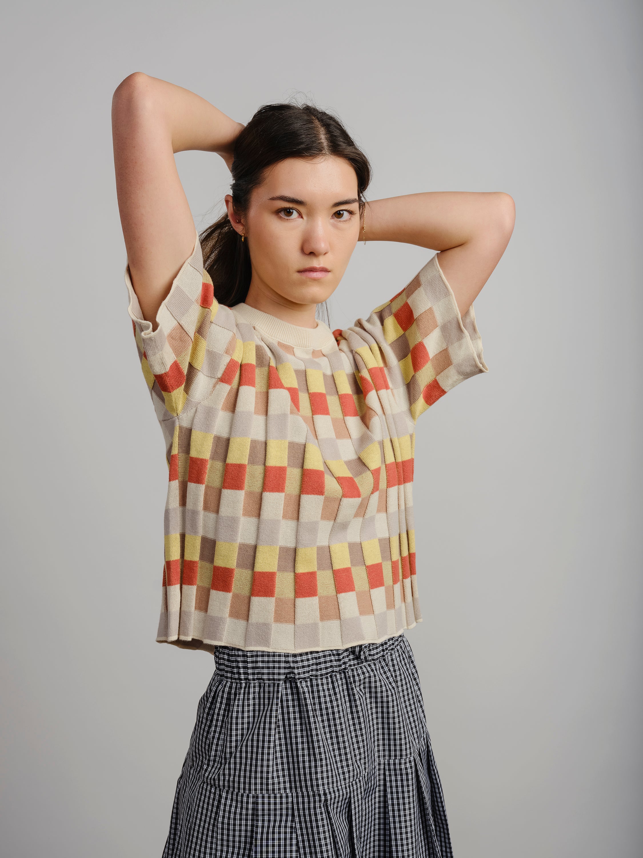 Anni Grid Plaited Tee - Elemental