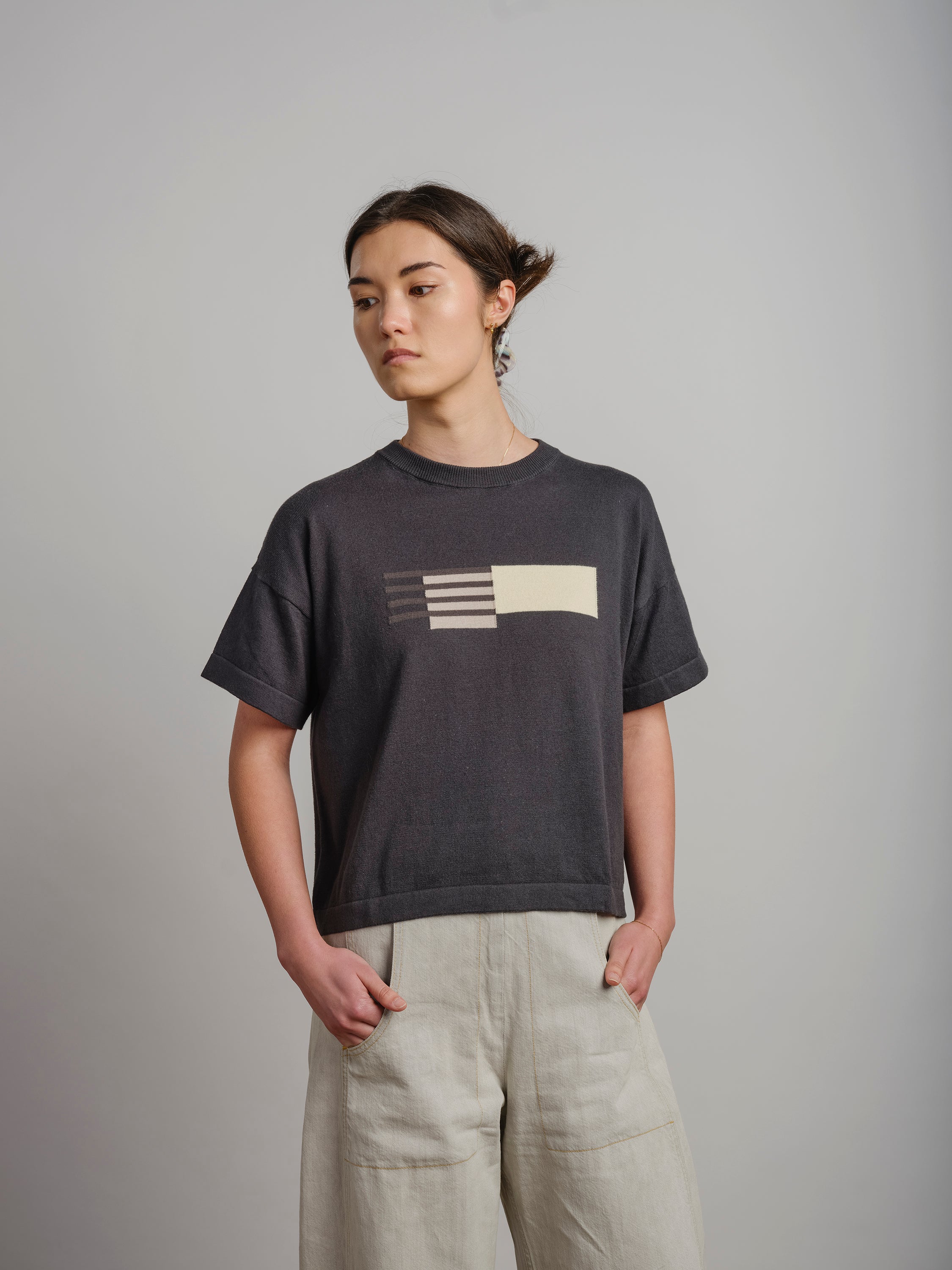 Alma Sweater Tee - Ink