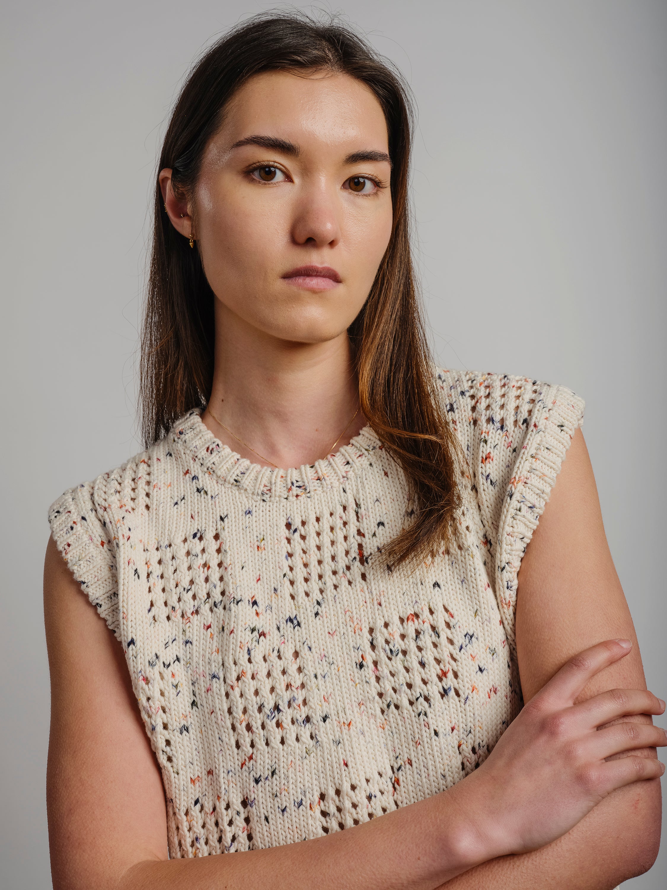 Katt Eyelet Vest - Kaleidoscope