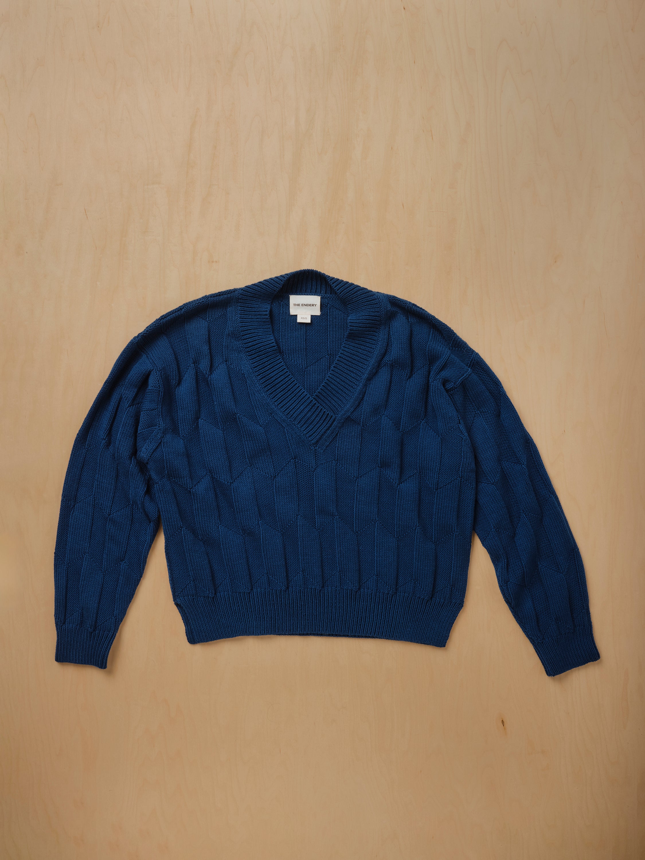 Lilly Chevron V-Neck Sweater - Harbor