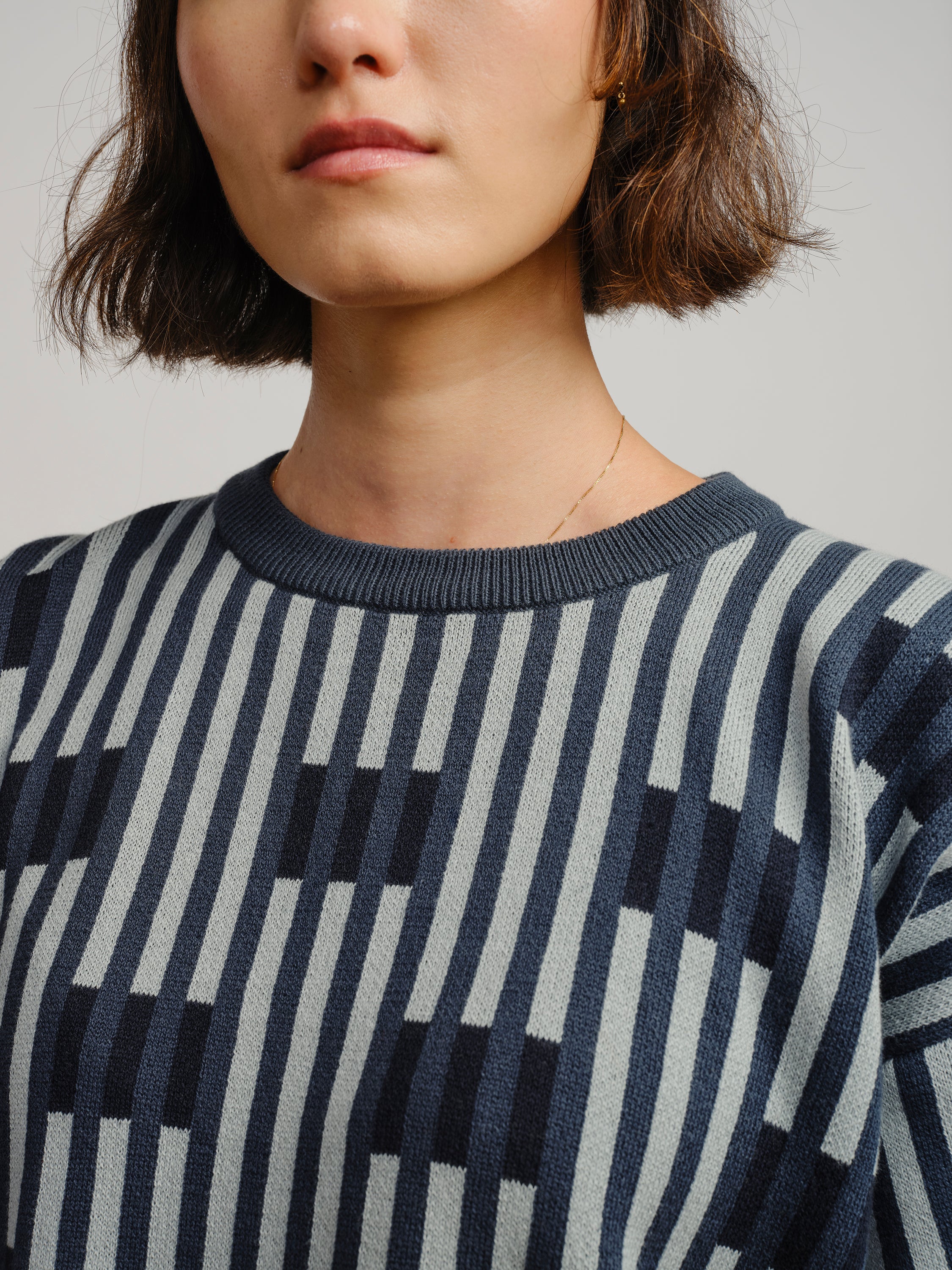 Bauhaus Short Sleeve Sweater Tee - Cinder