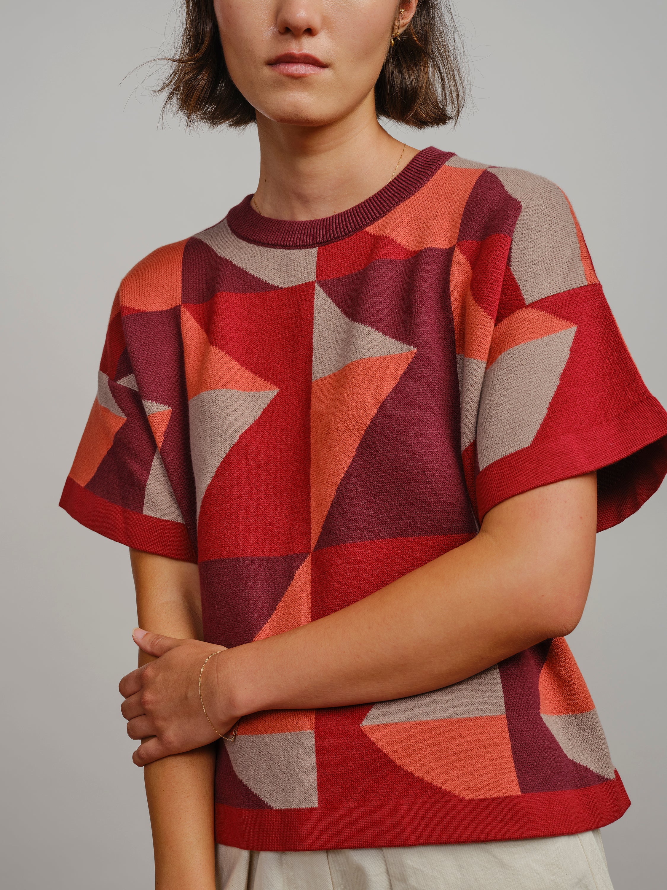 Calder Sweater Tee - Redwood