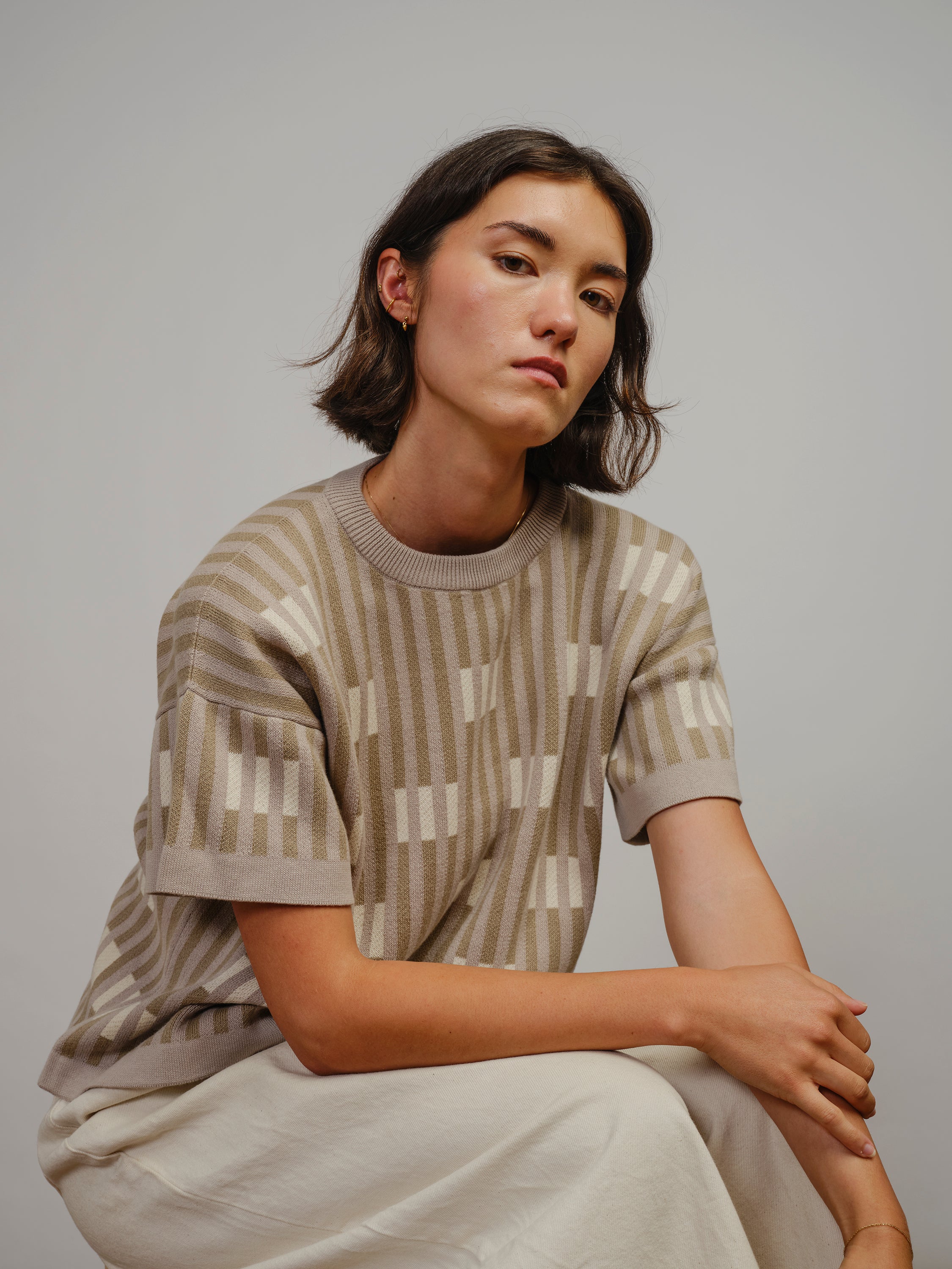 Bauhaus Short Sleeve Sweater Tee - Mist