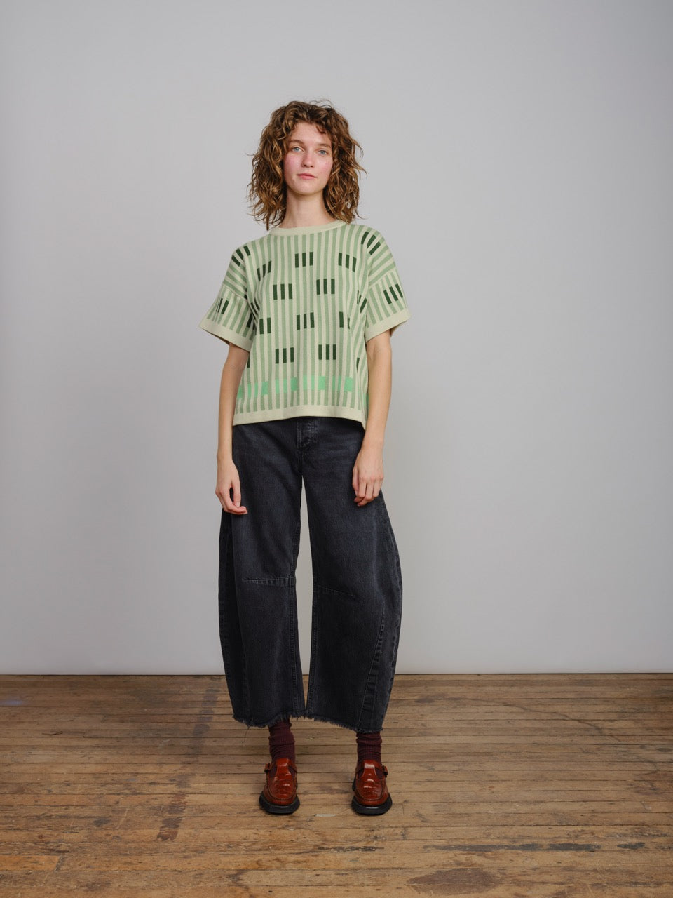 Bauhaus Short Sleeve Sweater Tee - Chloris