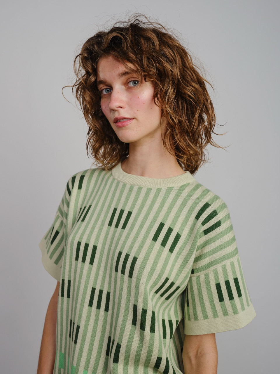 Bauhaus Short Sleeve Sweater Tee - Chloris