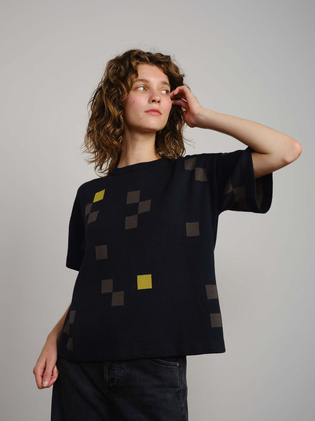 Albers Short Sleeve Sweater Tee - Atlantic
