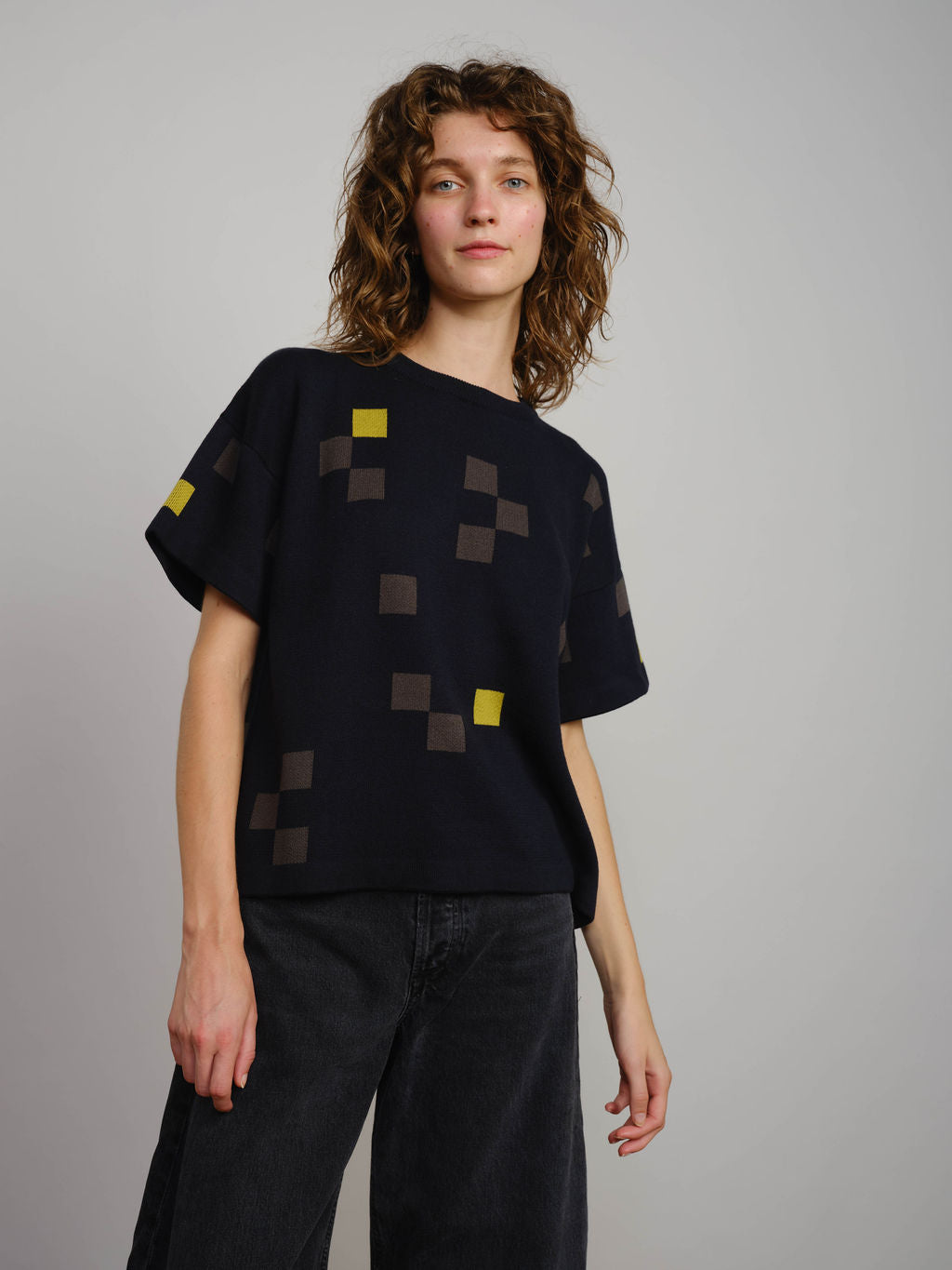 Albers Short Sleeve Sweater Tee - Atlantic