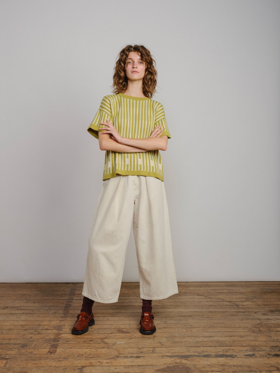 Bauhaus Short Sleeve Sweater Tee - Verdant