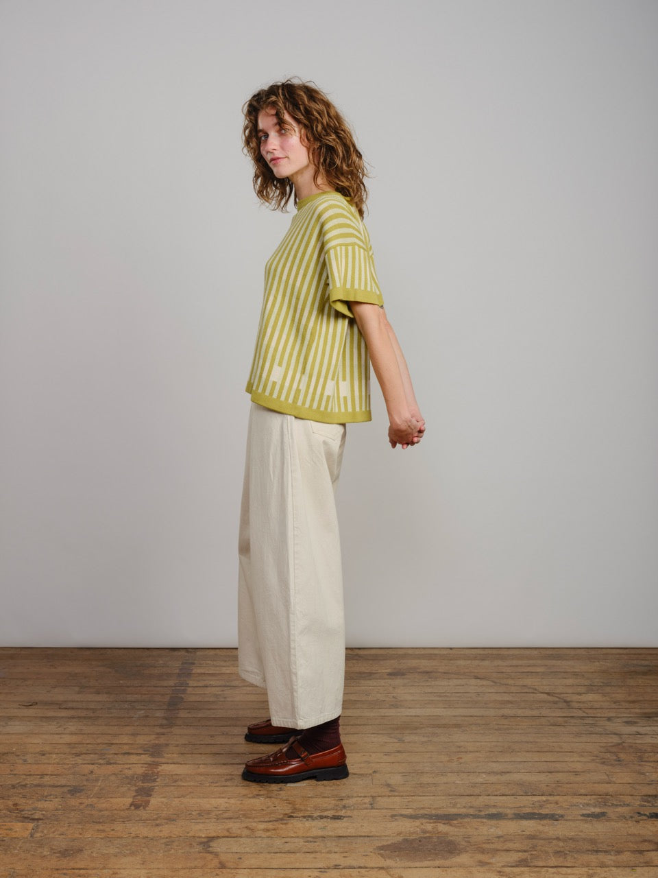 Bauhaus Short Sleeve Sweater Tee - Verdant