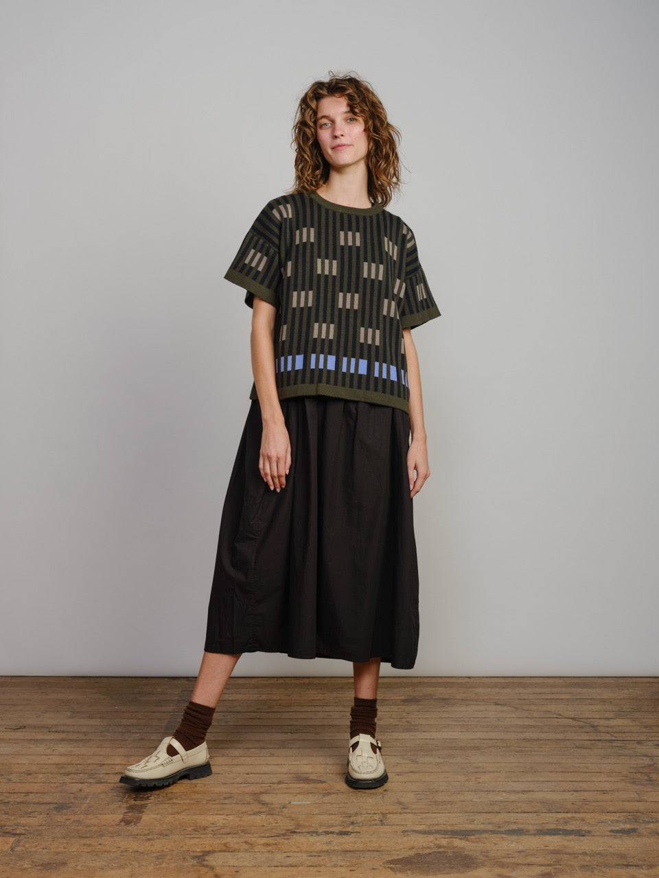 Bauhaus Short Sleeve Sweater Tee - Cinder