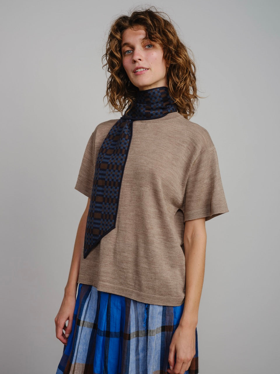 The Endery Bridget Scarf, Harbor — blue scarf