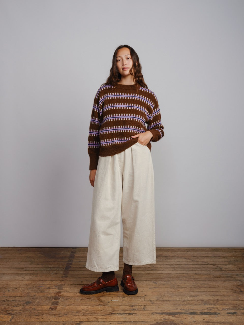 Vera Fairisle Sweater - Walnut
