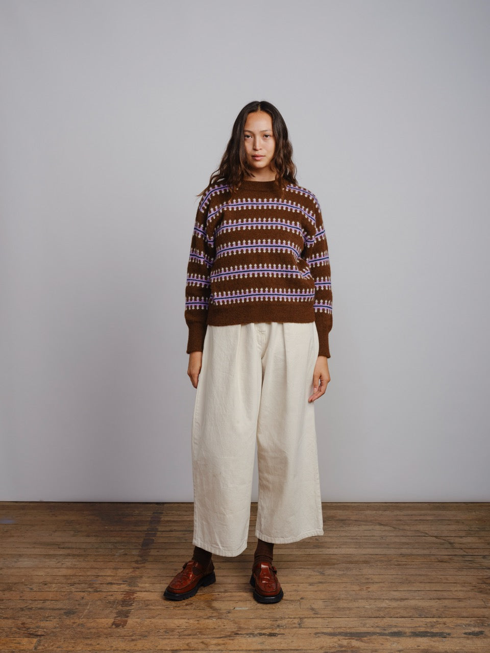 Vera Fairisle Sweater - Walnut