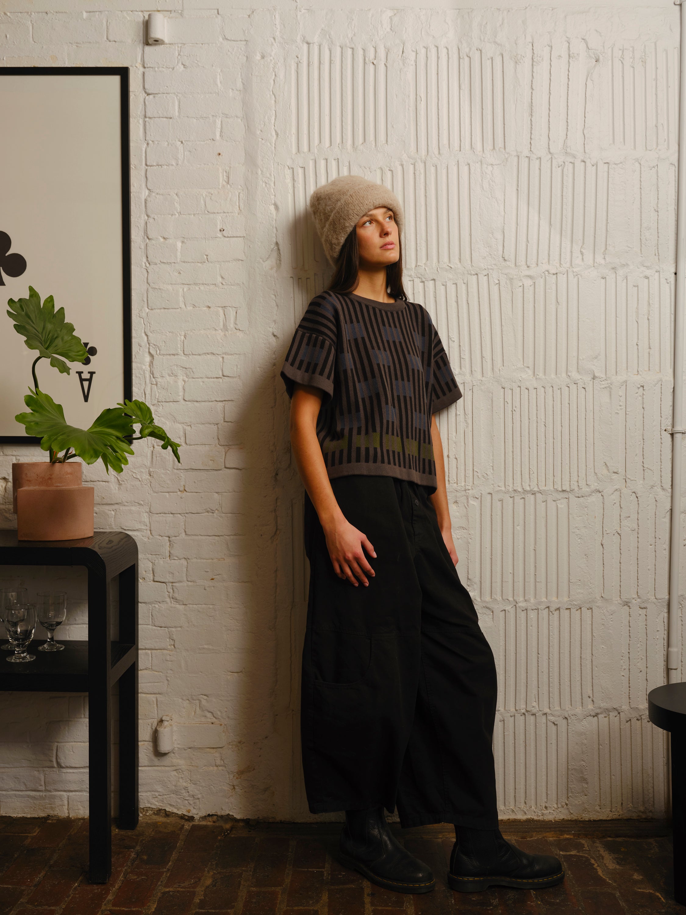 Bauhaus Short Sleeve Sweater Tee - Fluorite