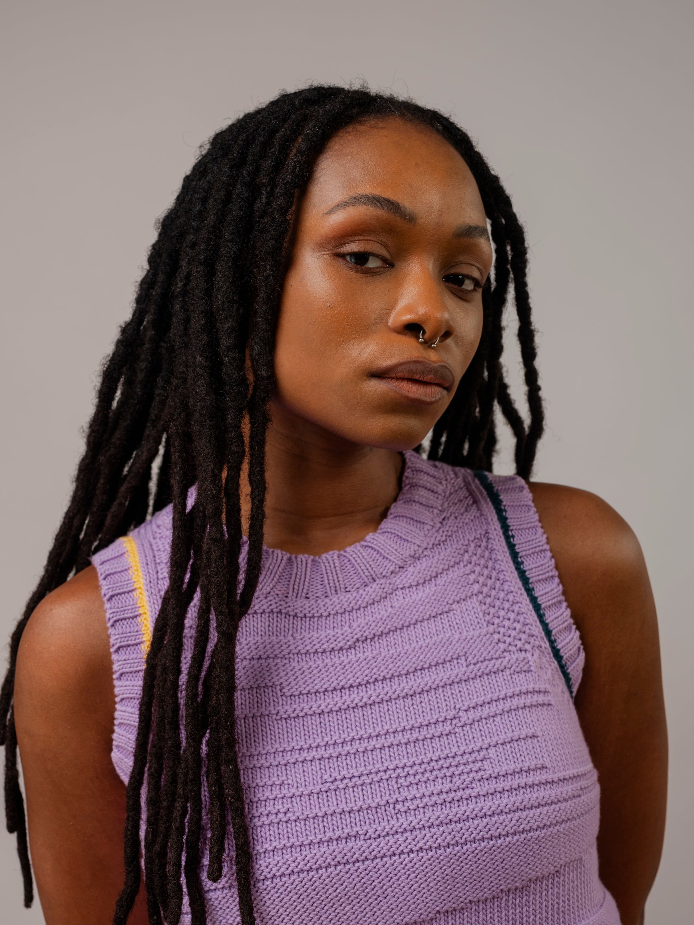 Textured Vest - Lavender