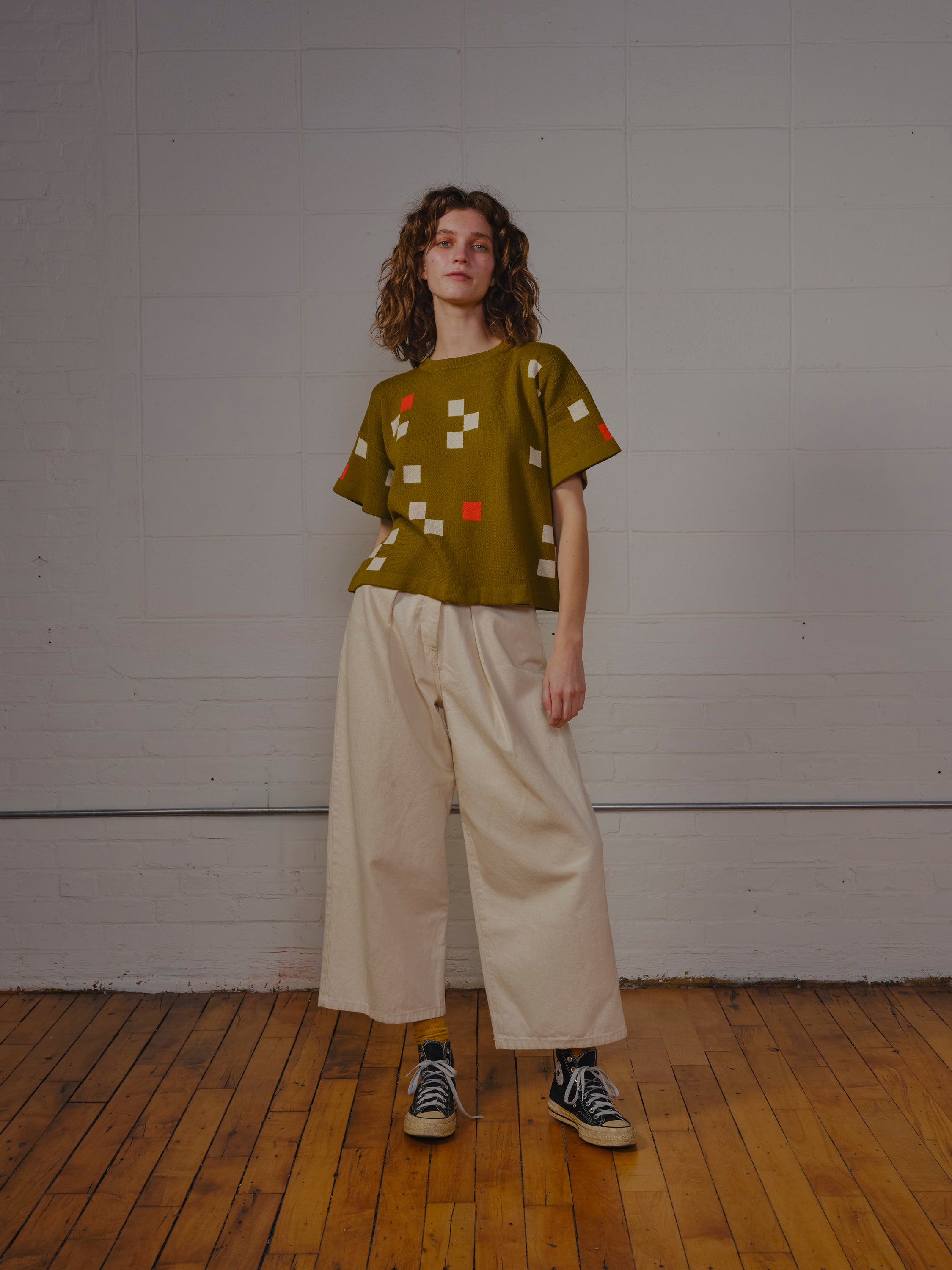 Albers Short Sleeve Sweater Tee - Avocado