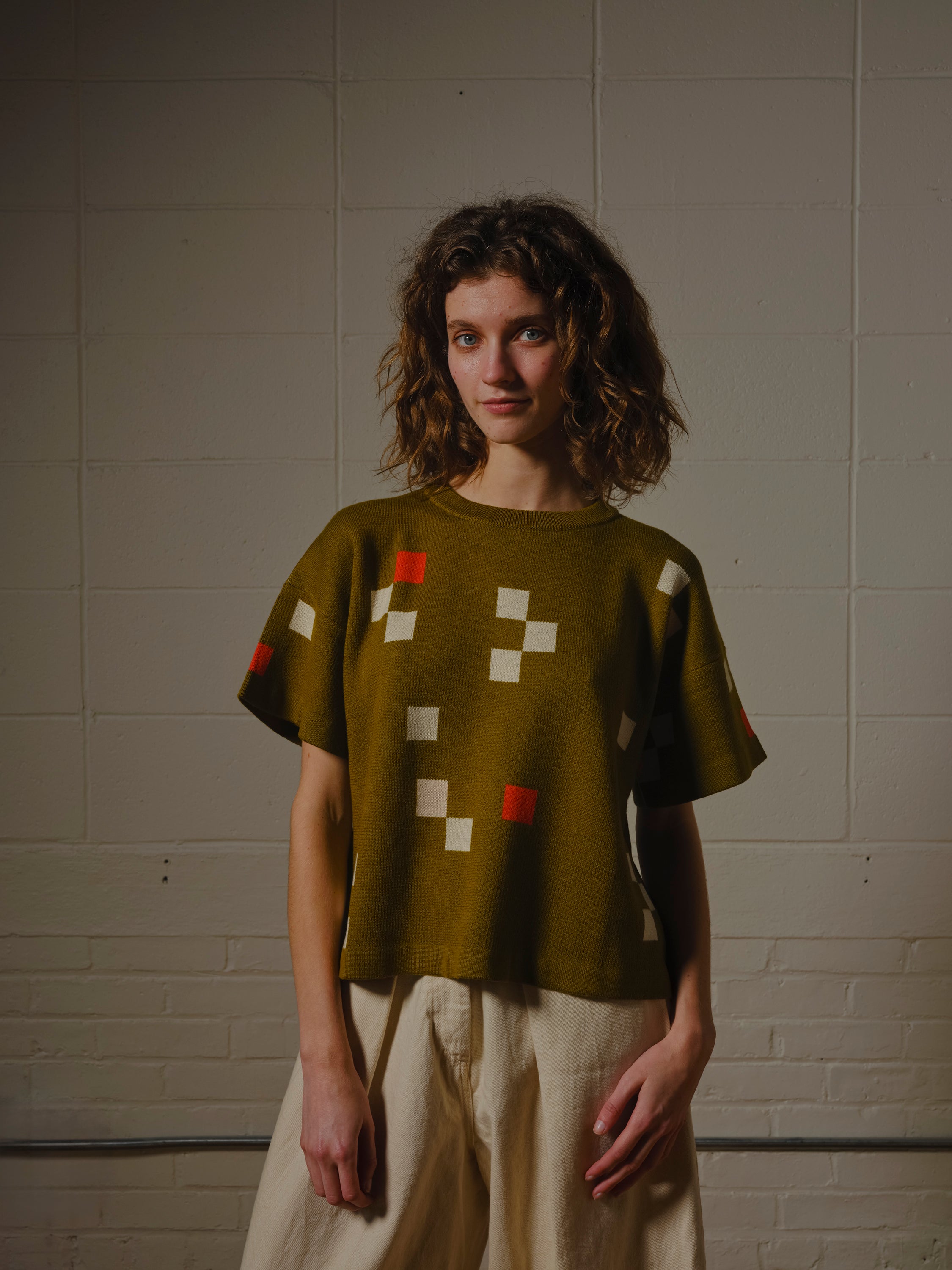 Albers Short Sleeve Sweater Tee - Avocado