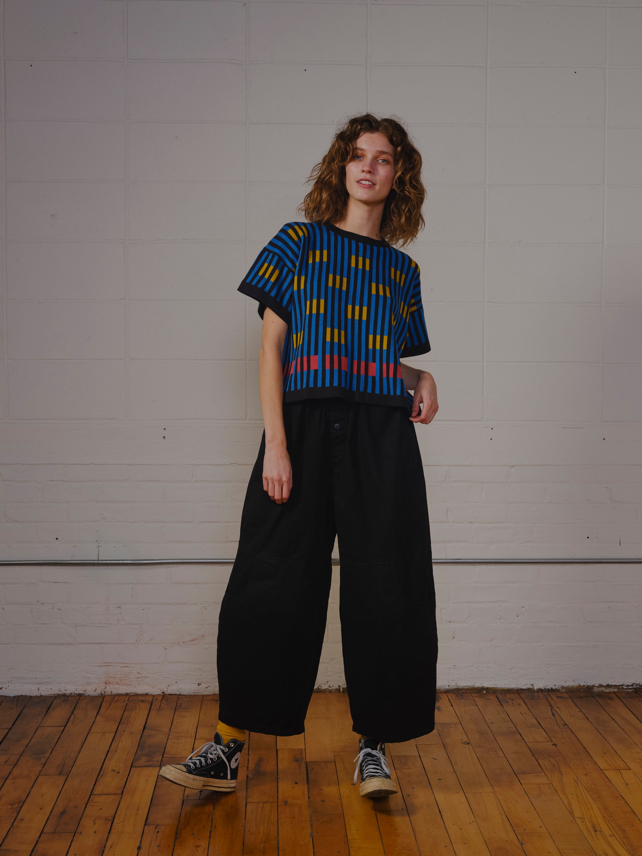 Bauhaus Short Sleeve Sweater Tee - Callisto