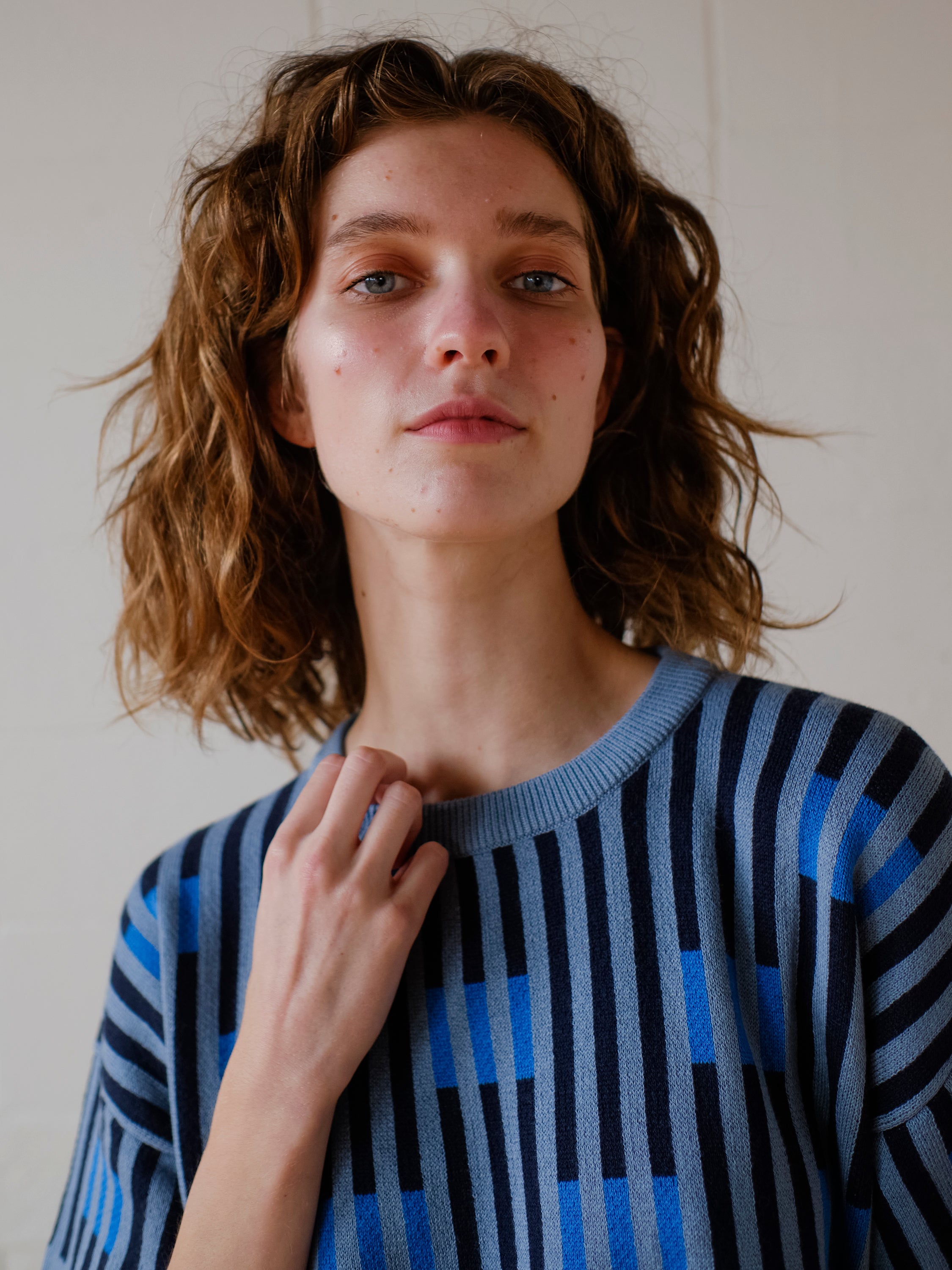 Bauhaus Short Sleeve Sweater Tee - Neptune