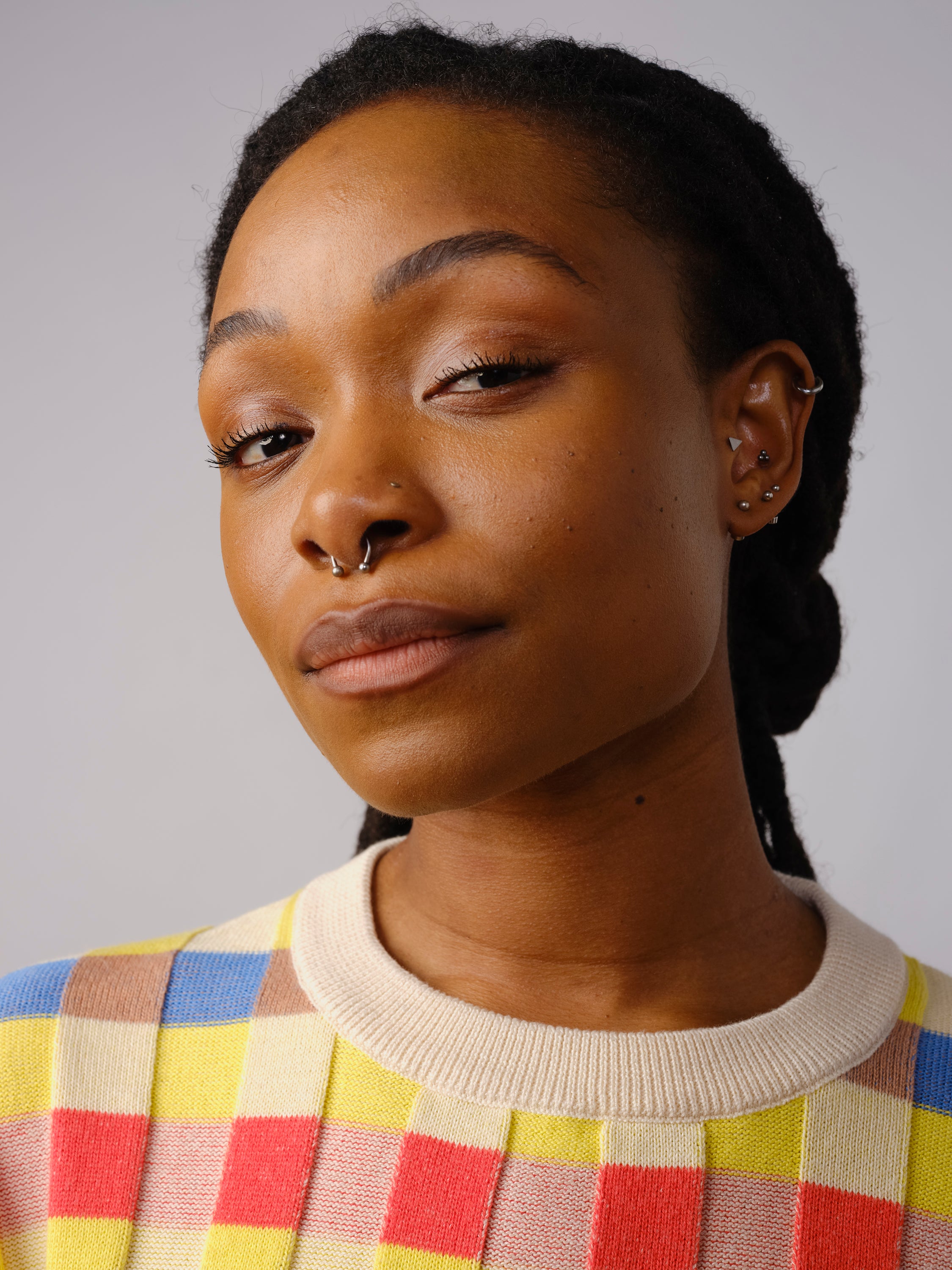 Anni Grid Plaited Tee - Prism