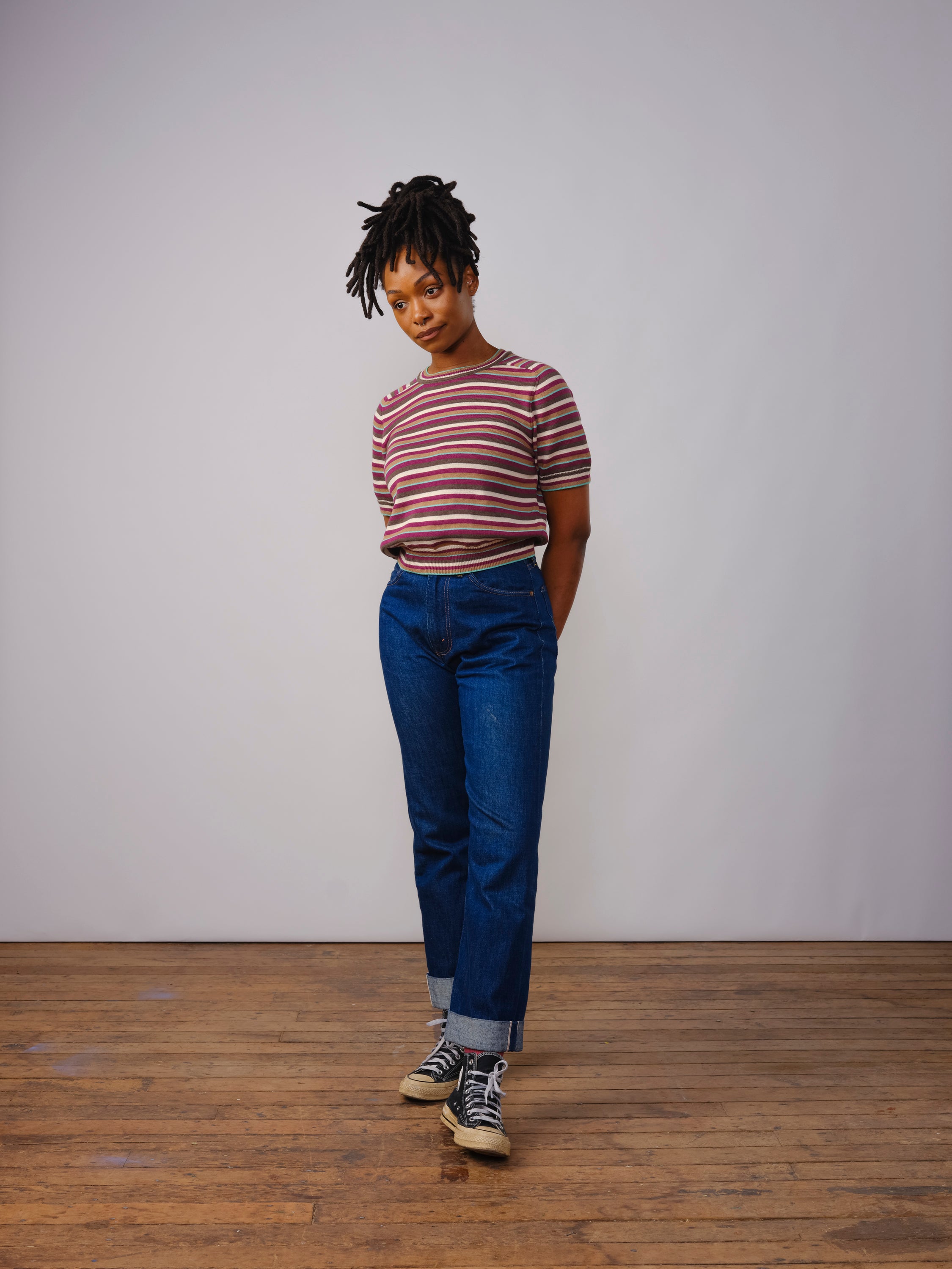 Mini Stripe Ruben Tee - Camu Camu