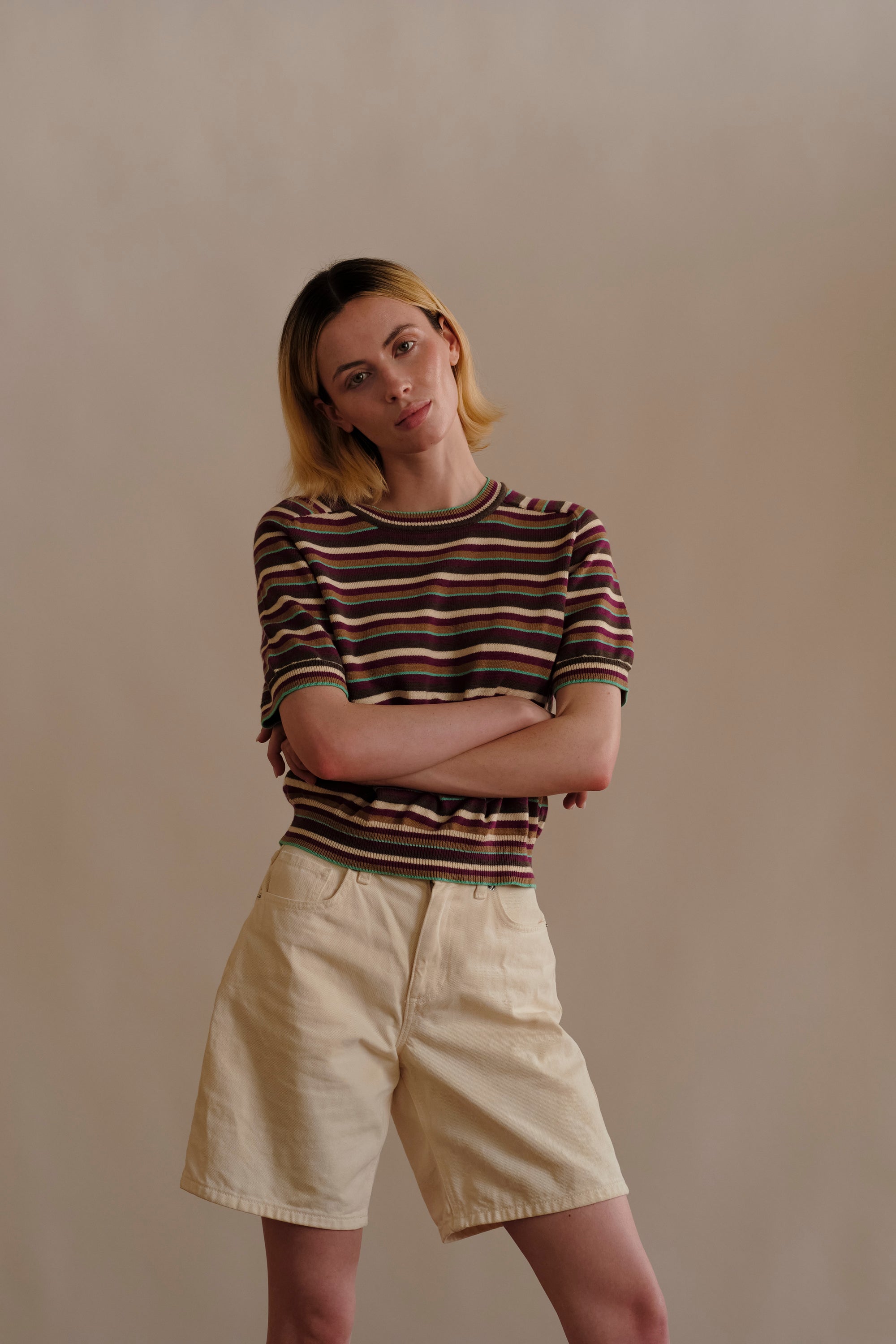 Mini Stripe Ruben Tee - Camu Camu