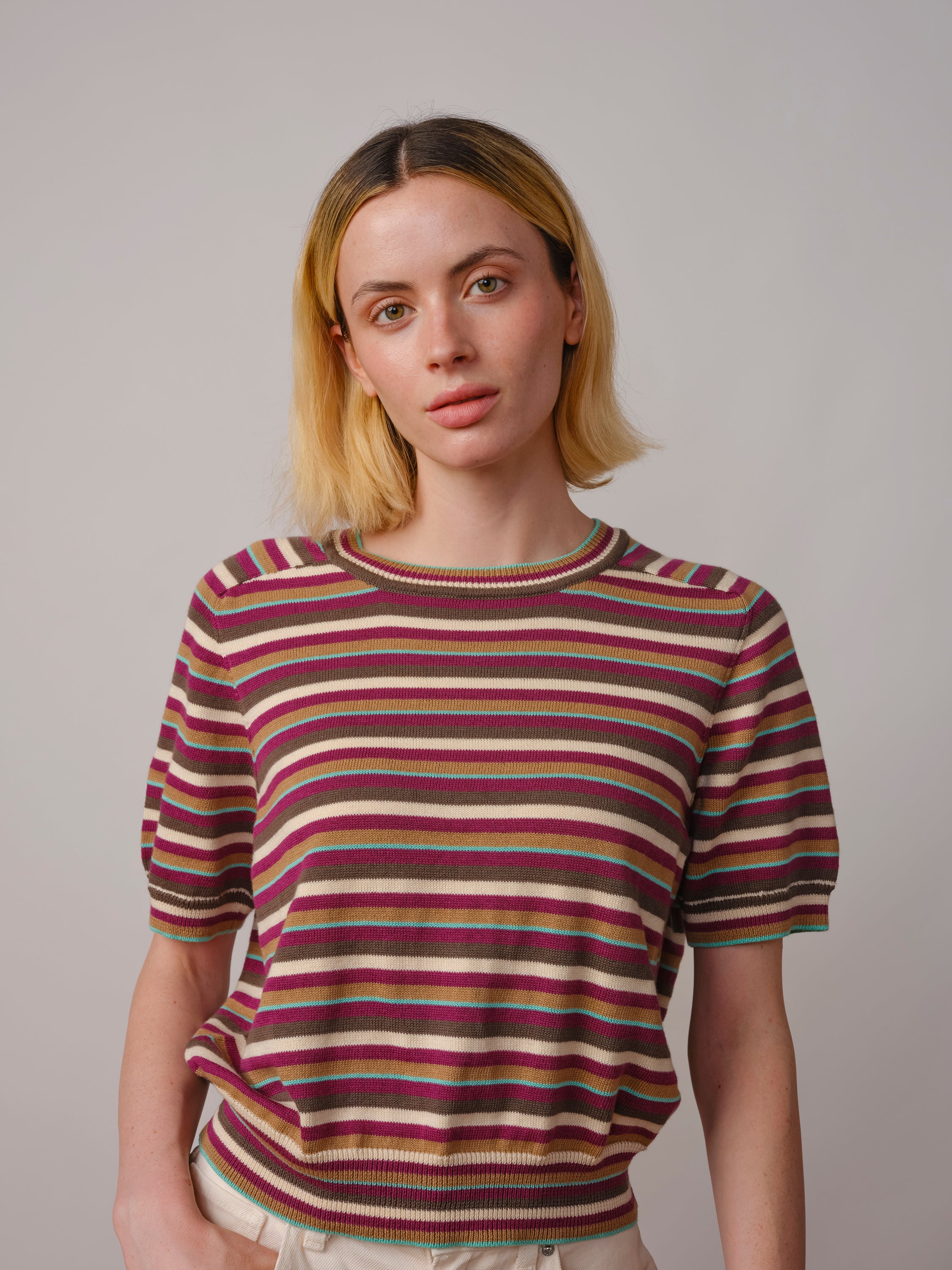 Mini Stripe Ruben Tee - Camu Camu