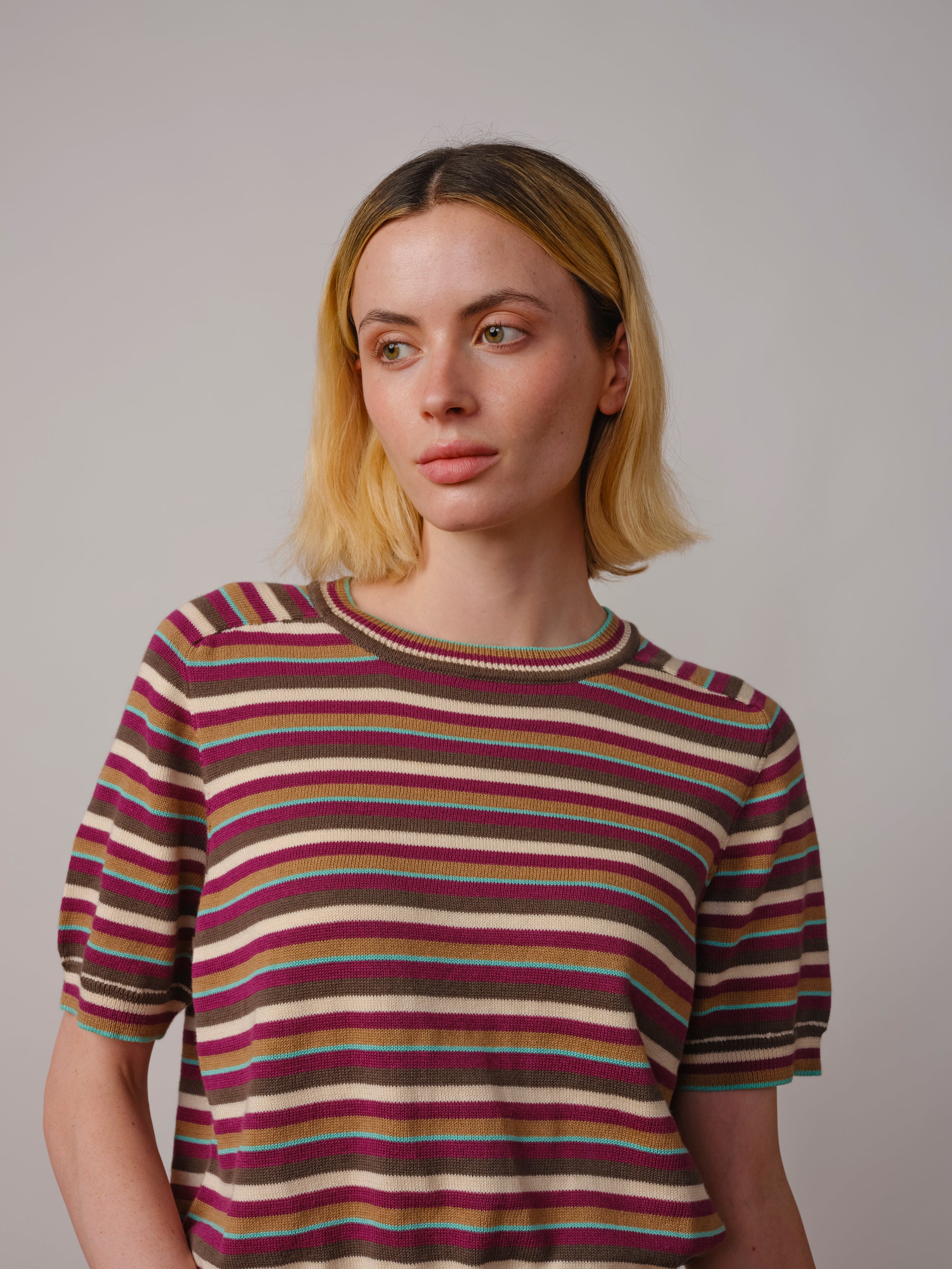Mini Stripe Ruben Tee - Camu Camu