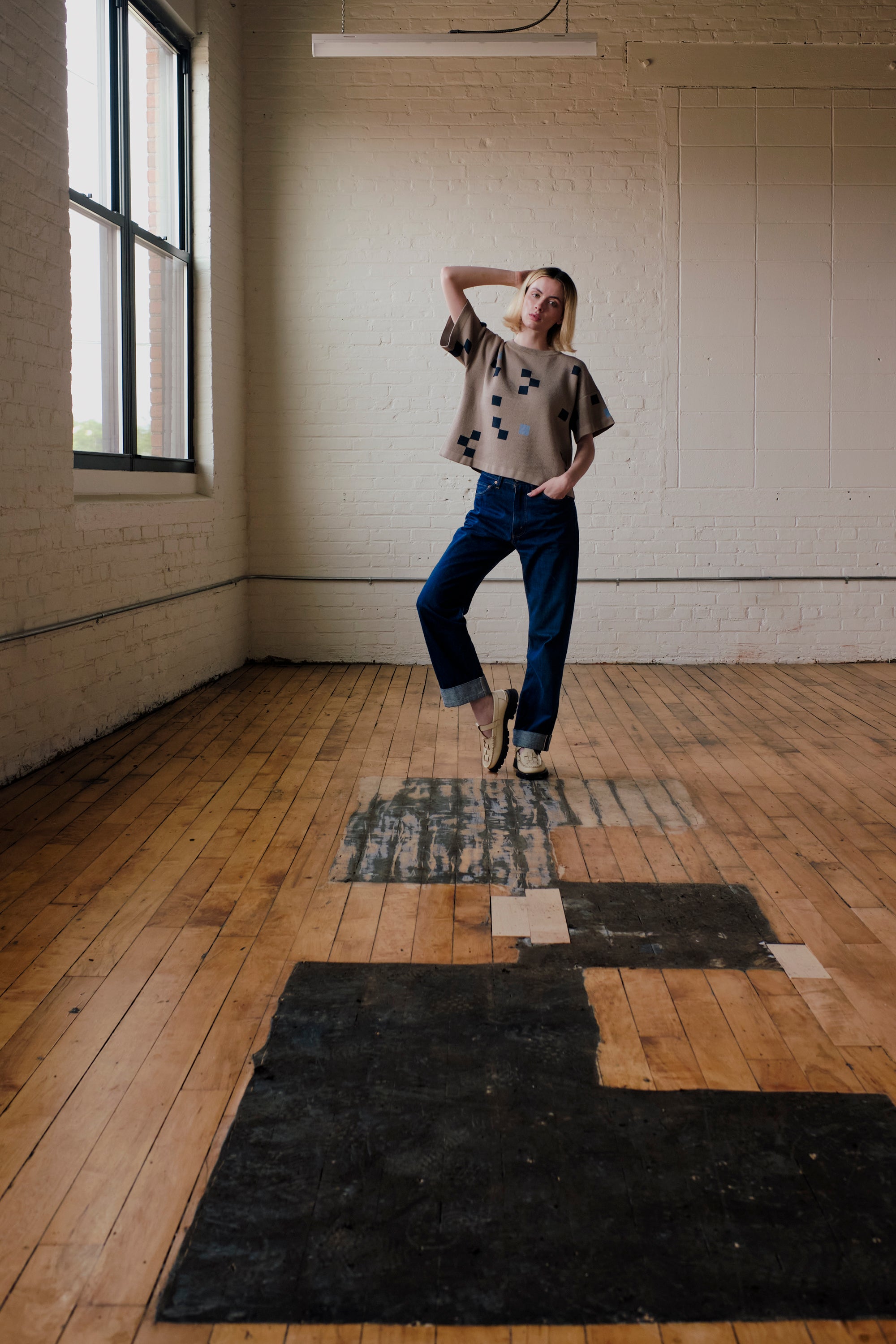 Albers Short Sleeve Sweater Tee - Mica