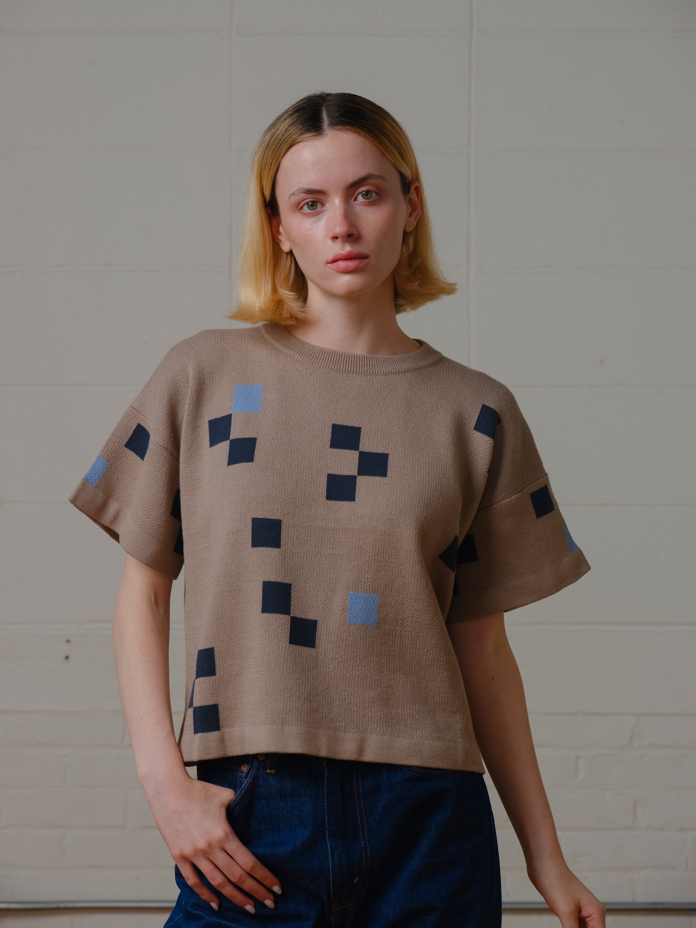Albers Short Sleeve Sweater Tee - Mica