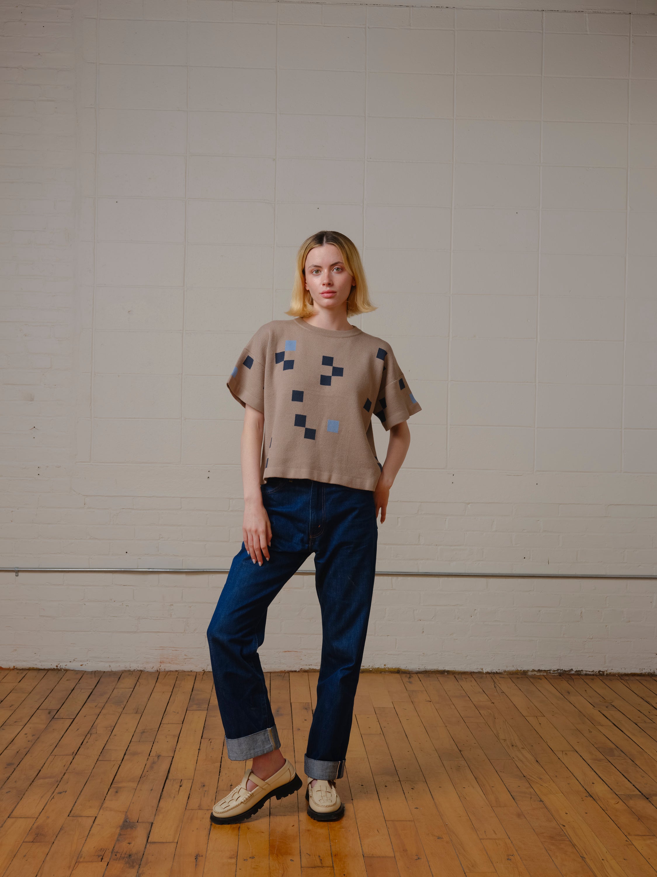 Albers Short Sleeve Sweater Tee - Mica