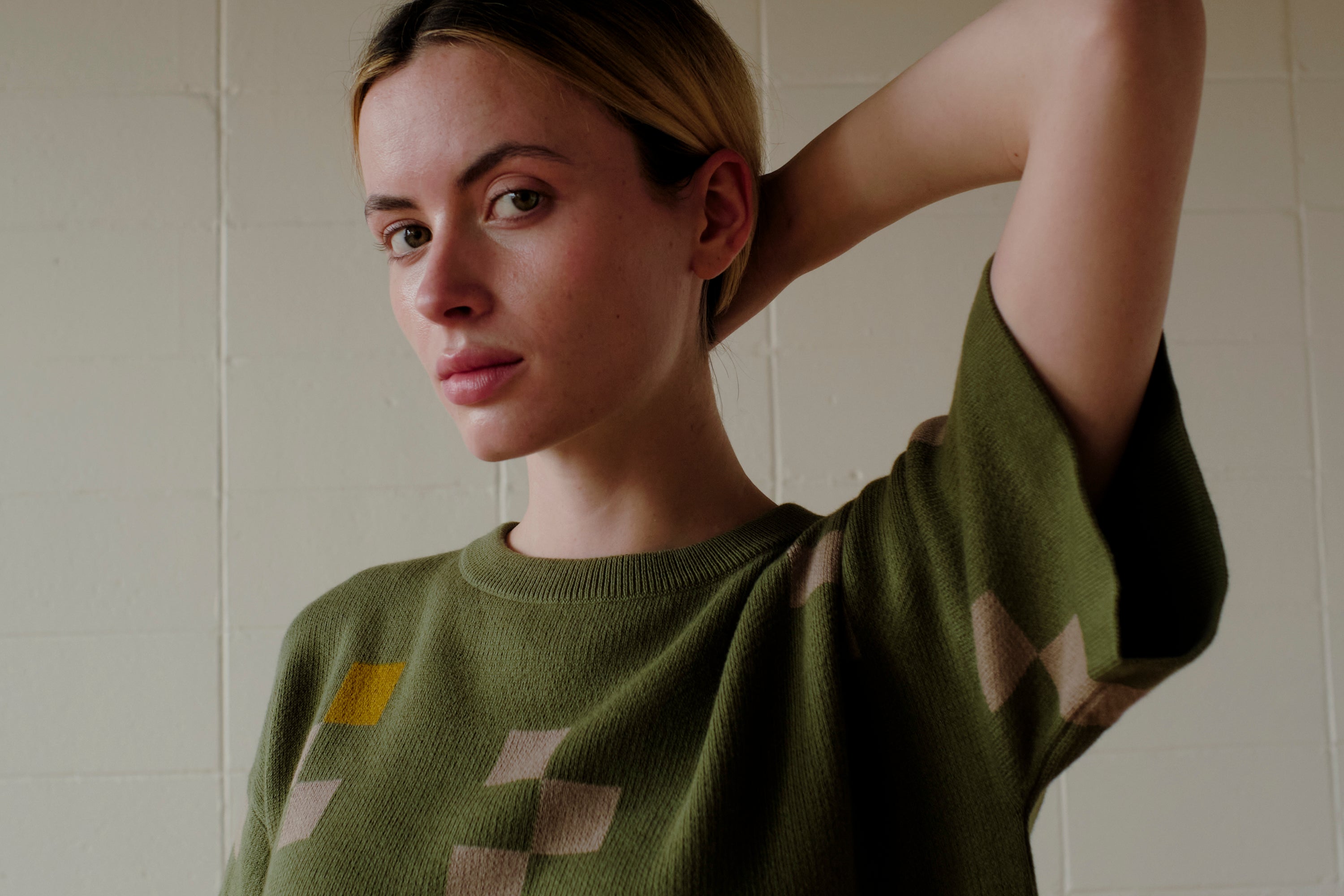 Albers Short Sleeve Sweater Tee - Olivine