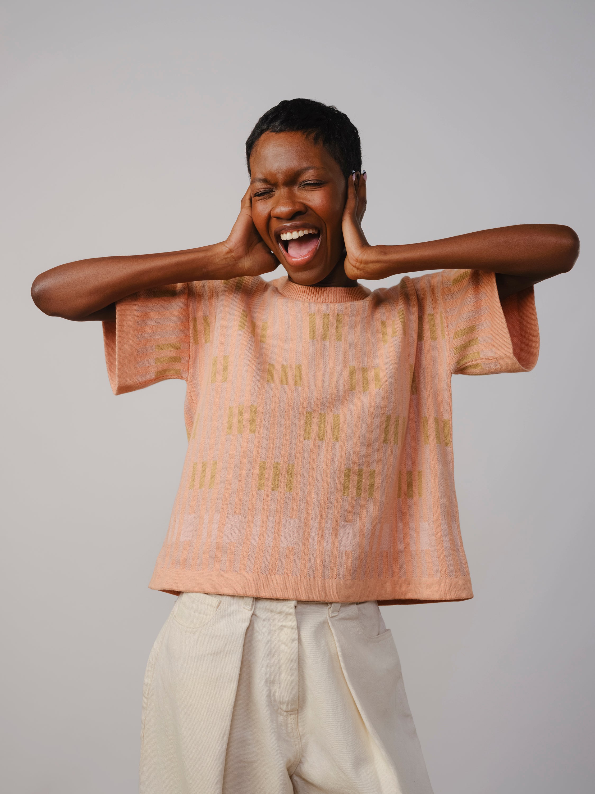 Bauhaus Short Sleeve Sweater Tee - Selenite